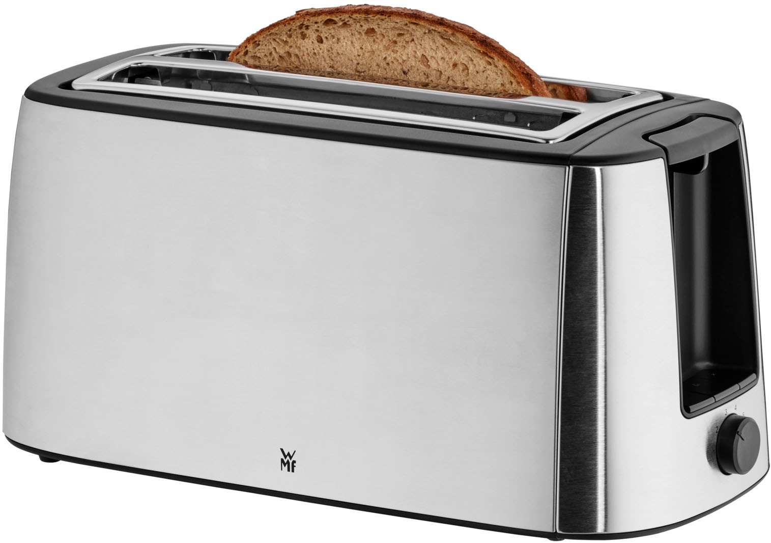 WMF Toaster »Bueno Pro, Doppel-Langschlitz-Toaster, XXL Toast, Brötchenaufsatz«, 2 lange Schlitze, für 4 Scheiben, 1550 W, 6 Bräunungsstufen, Brotzentrierung, Krümelschublade, Cromargan Gehäuse