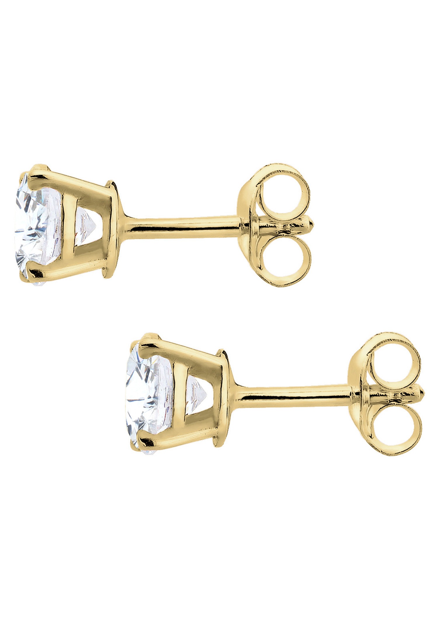 Elli Premium Paar Ohrstecker »Ohrringe Zirkonia Basic Luxus Zeitlos 375 Gelbgold«