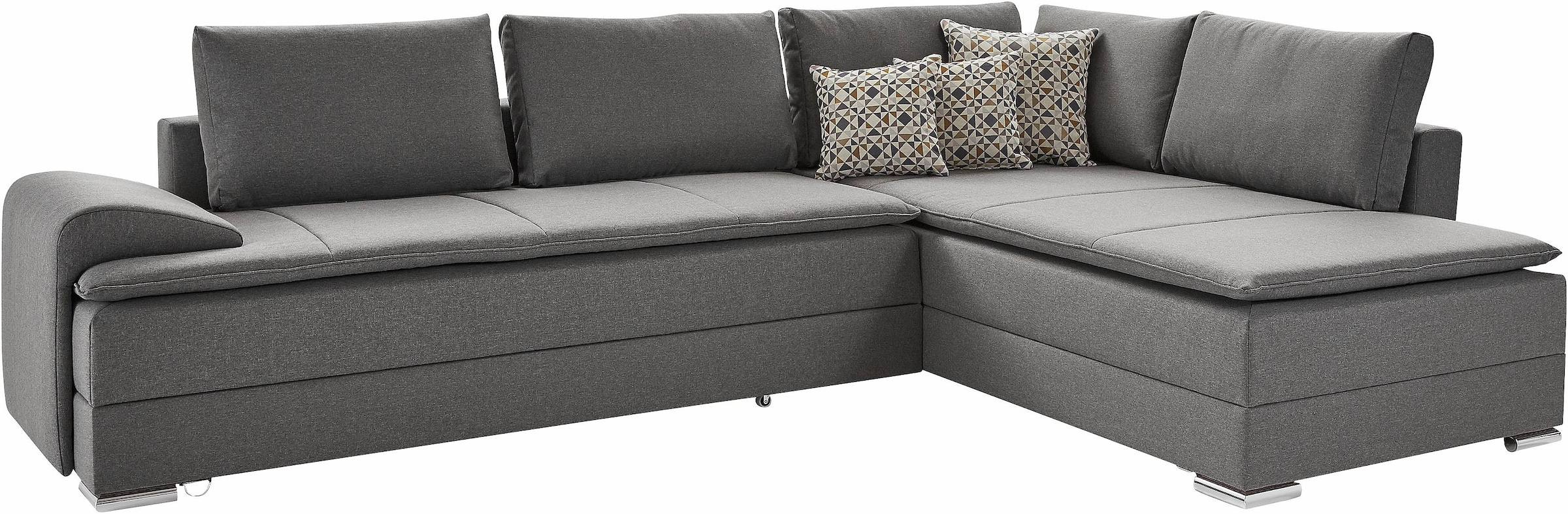 INOSIGN Ecksofa »Boxspringbett Night & Day L-Form mit Dauer-Schlaffunktion mit Armlehne«, mit Boxspring-Bettfunktion 180x200 cm und Bettkasten, Dauerschläfer!