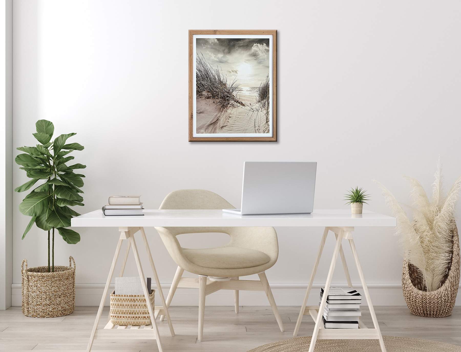 Bönninghoff Bild mit Rahmen »Wandbild gerahmt STRAND DÜNE 40x50 cm – Küsten Wanddeko maritim« Landschaft | Meer | Meer Bilder | Natur | Strand | Strandbilder 1 Stk. tlg. mit dekorativem Rahmen