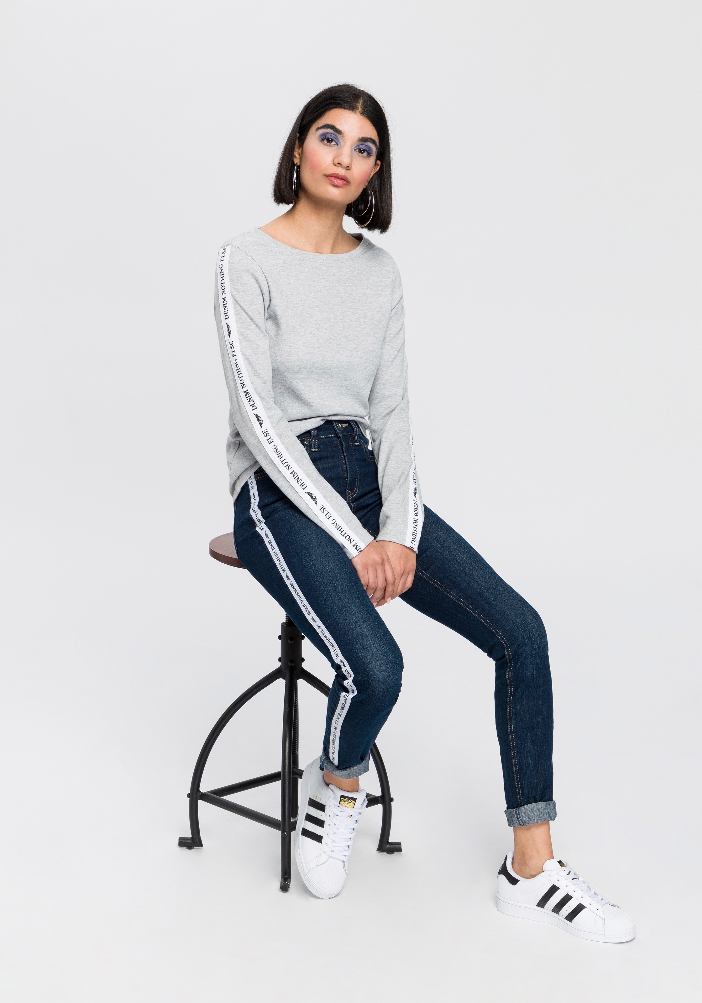 im coolem mit Shop Seitenstreifen High kaufen Slim-fit-Jeans, Arizona Waist Online OTTO
