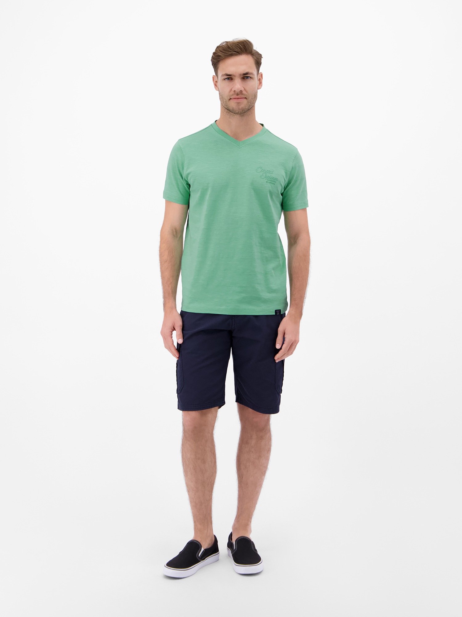 LERROS T-Shirt »T-Shirt mit V-Neck in Strickqualität«