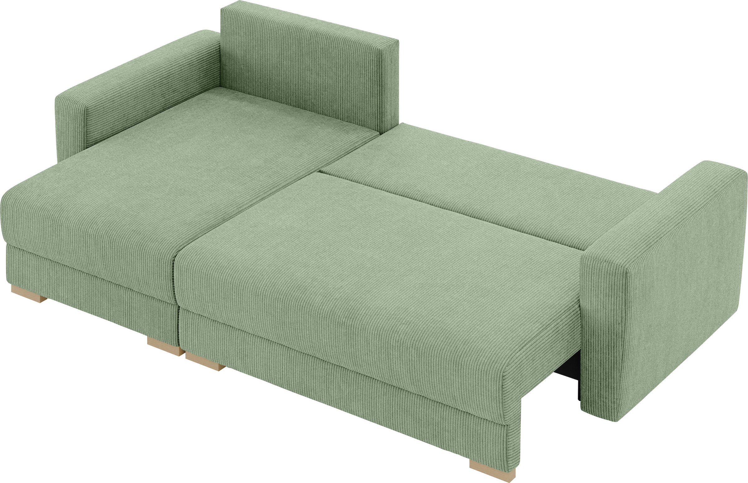 INOSIGN Ecksofa »MAGHERA universell Schlafsofa mit Bettkasten, Maße B/T/H: 255/142/84cm«, L-Form mit Recamiere rechts oder links montierbar, hoher Sitzkomfort