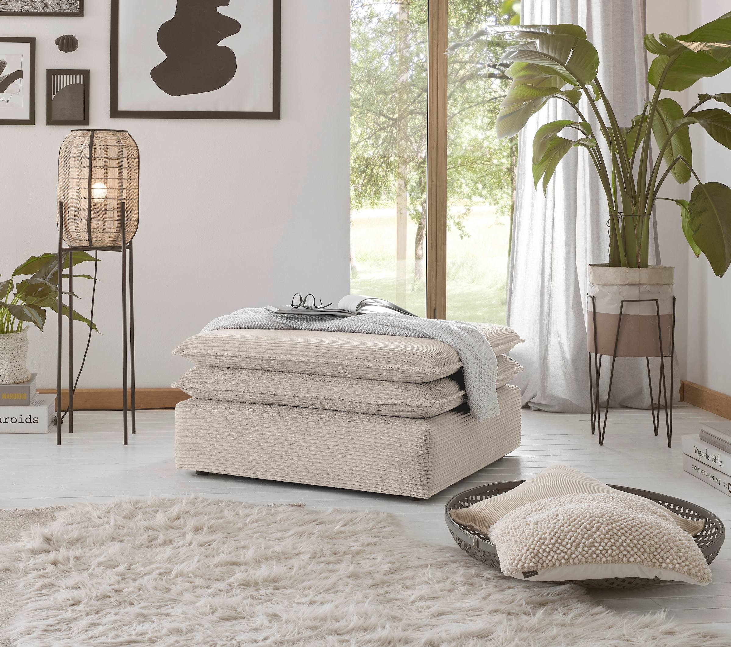 Places of Style Hocker »PIAGGE«, Hochwertiger Cord, passend zum Loveseat PIAGGE