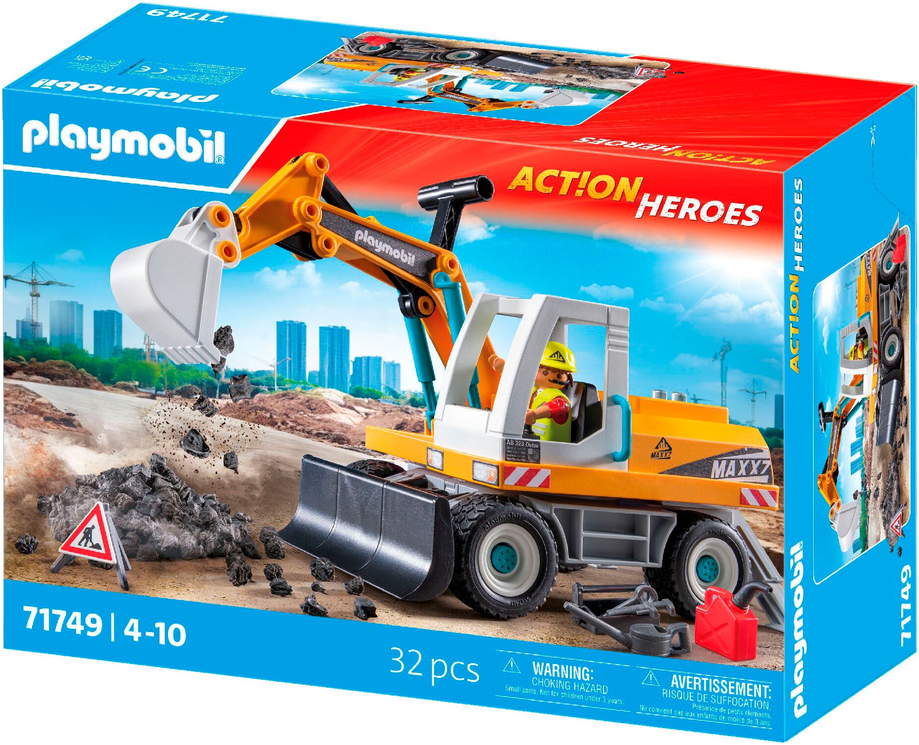 Playmobil® Konstruktions-Spielset »Großer Bagger (71749), Playmobil Action Heroes«, (32 St.), Made in Germany