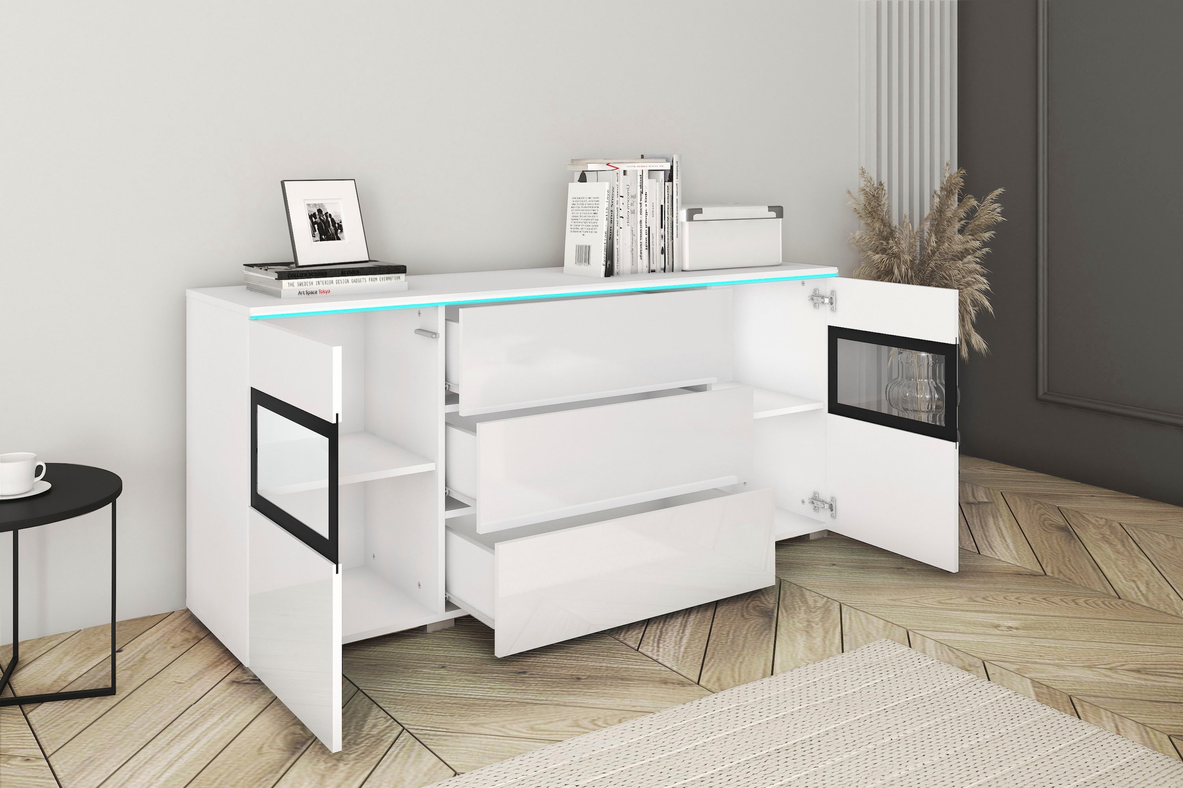 INOSIGN Sideboard »VERA«, Moderne grifflose Kommode,verstellbare Einlegeböden