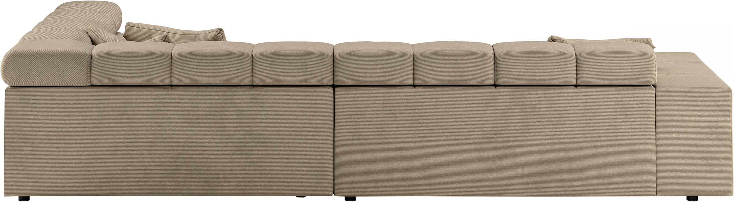 INOSIGN Ecksofa »Ancona incl. Kopfteilverstellung, Breite 319cm, L-Form«, wahlweise motorische Sitztiefenverstellung, auch in Cord + Easy Care