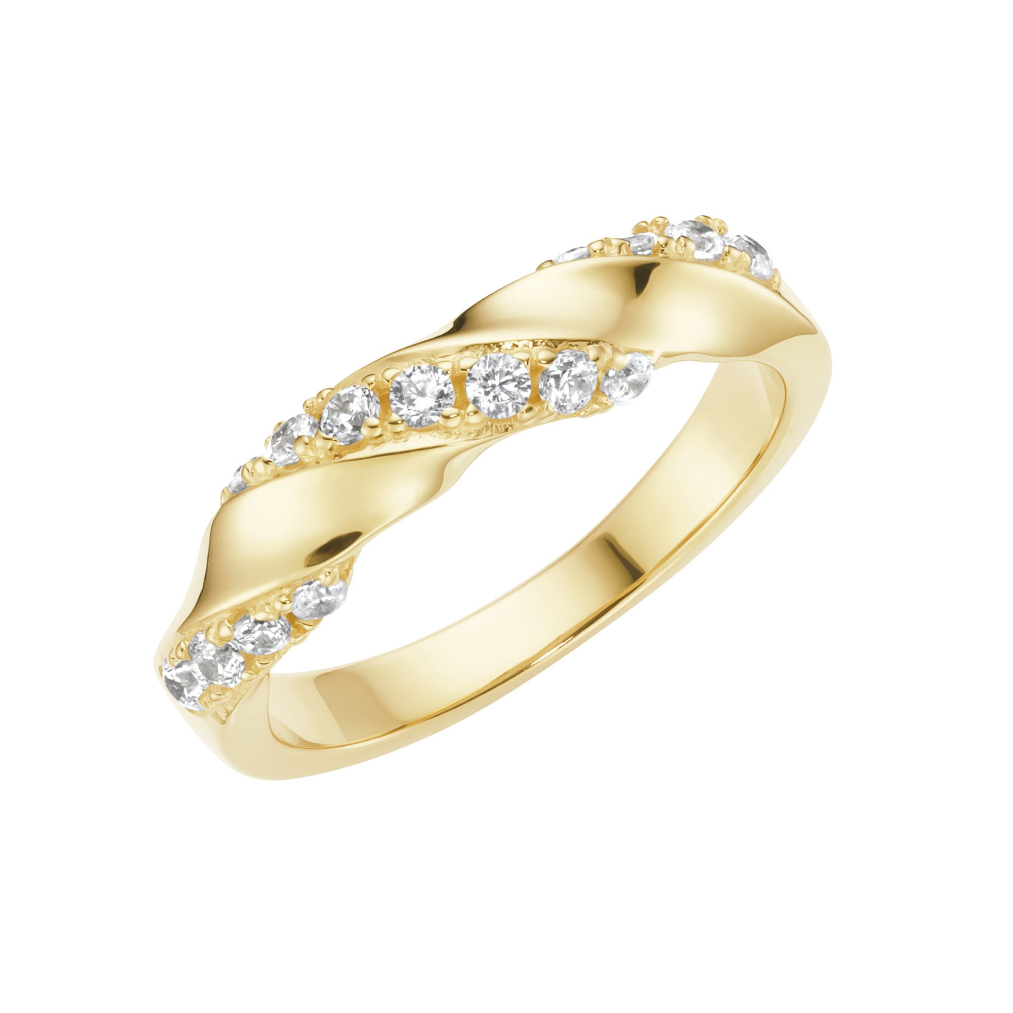 GIORGIO MARTELLO MILANO Silberring »Ring mit weißen Zirkonia, vergoldet, Silber 925«
