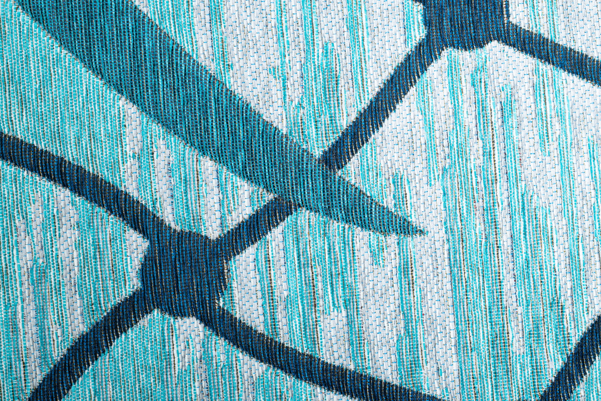 Sansibar Teppich »Keitum 005« rund 3 mm Höhe Flachgewebe, modernes Design, Motiv Fischernetz & gekreuzte Säbel