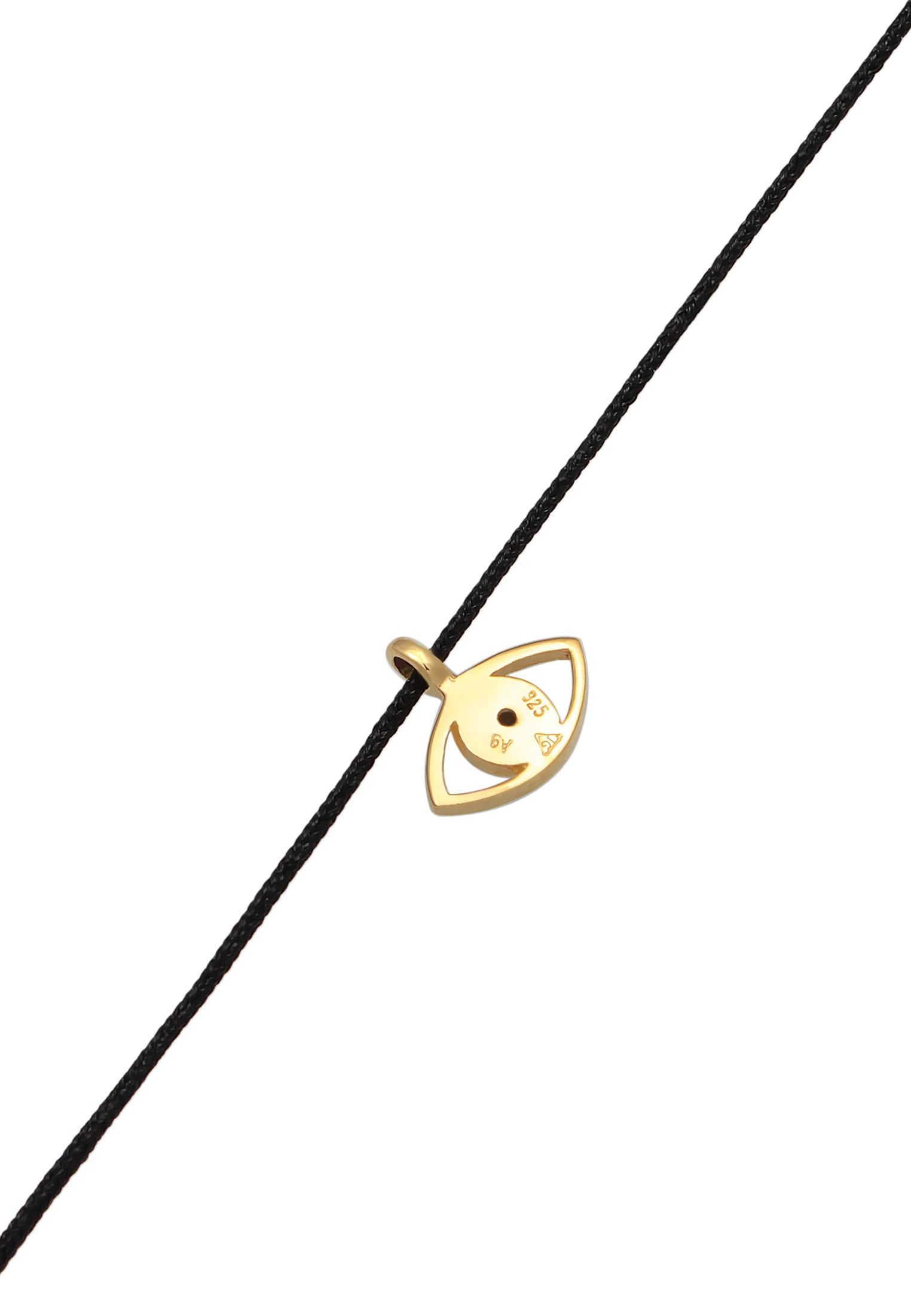 Elli Choker »Halskette Choker Evil Eye Textil 925 Silber vergoldet«
