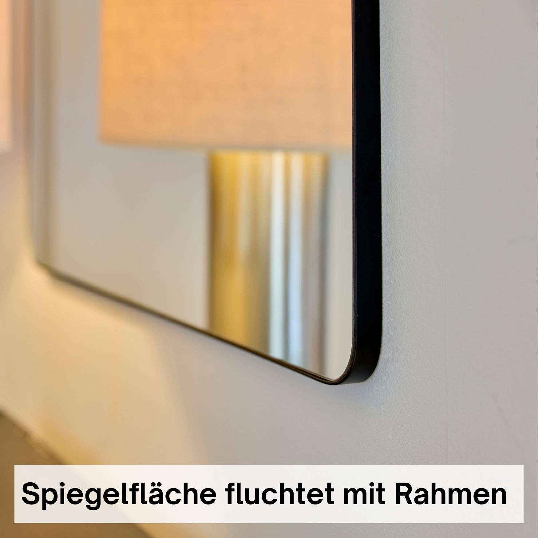 Loevschall Spiegel »Refine Wandspiegel rechteckig – eleganter Designspiegel mit edlem«, Rahmen in vielen Größen & Farben für Bad, Flur & Schlafzimmer