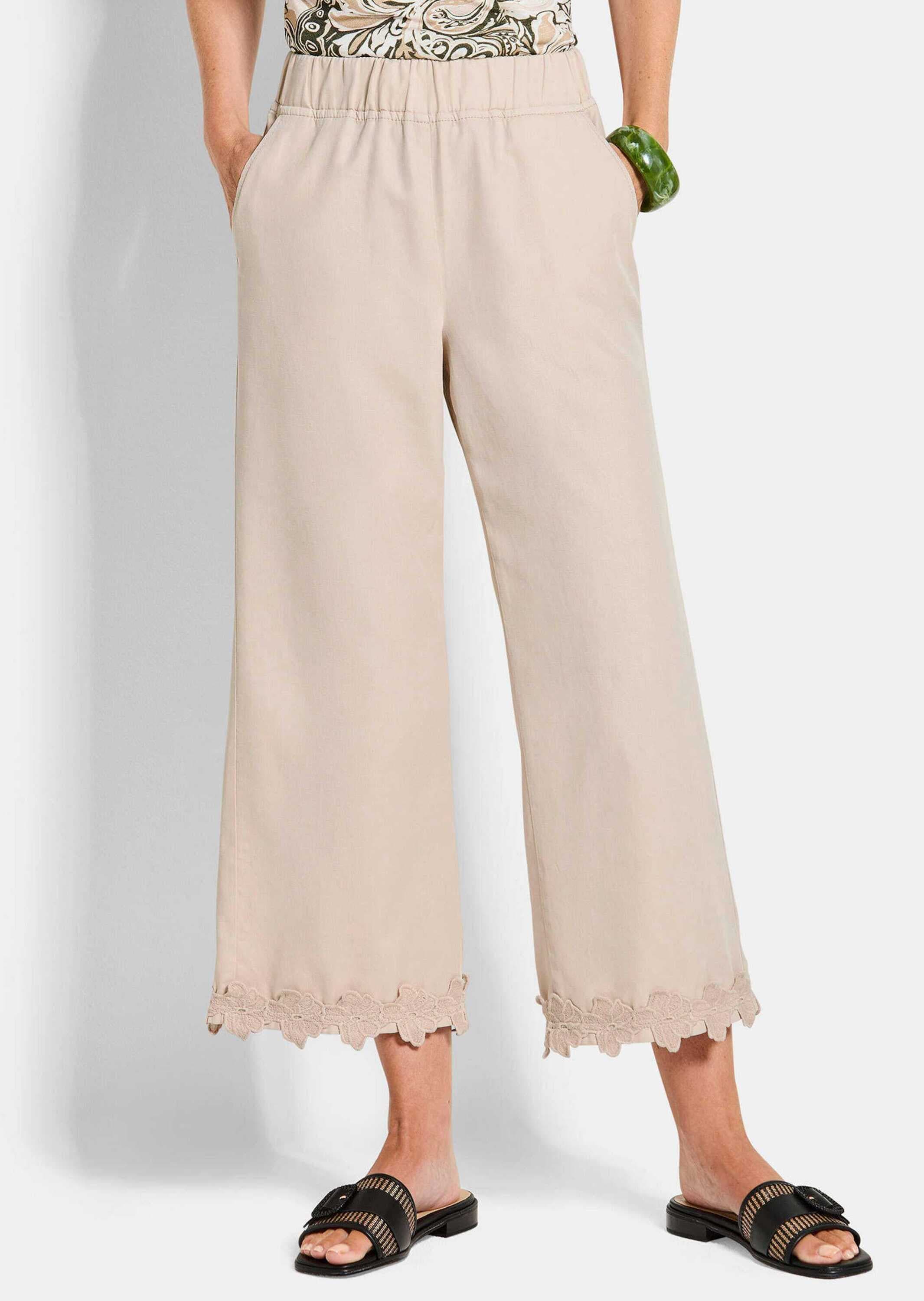 GOLDNER Stoffhose »Kurzgröße Culotte VERA mit Spitzenbordüre«