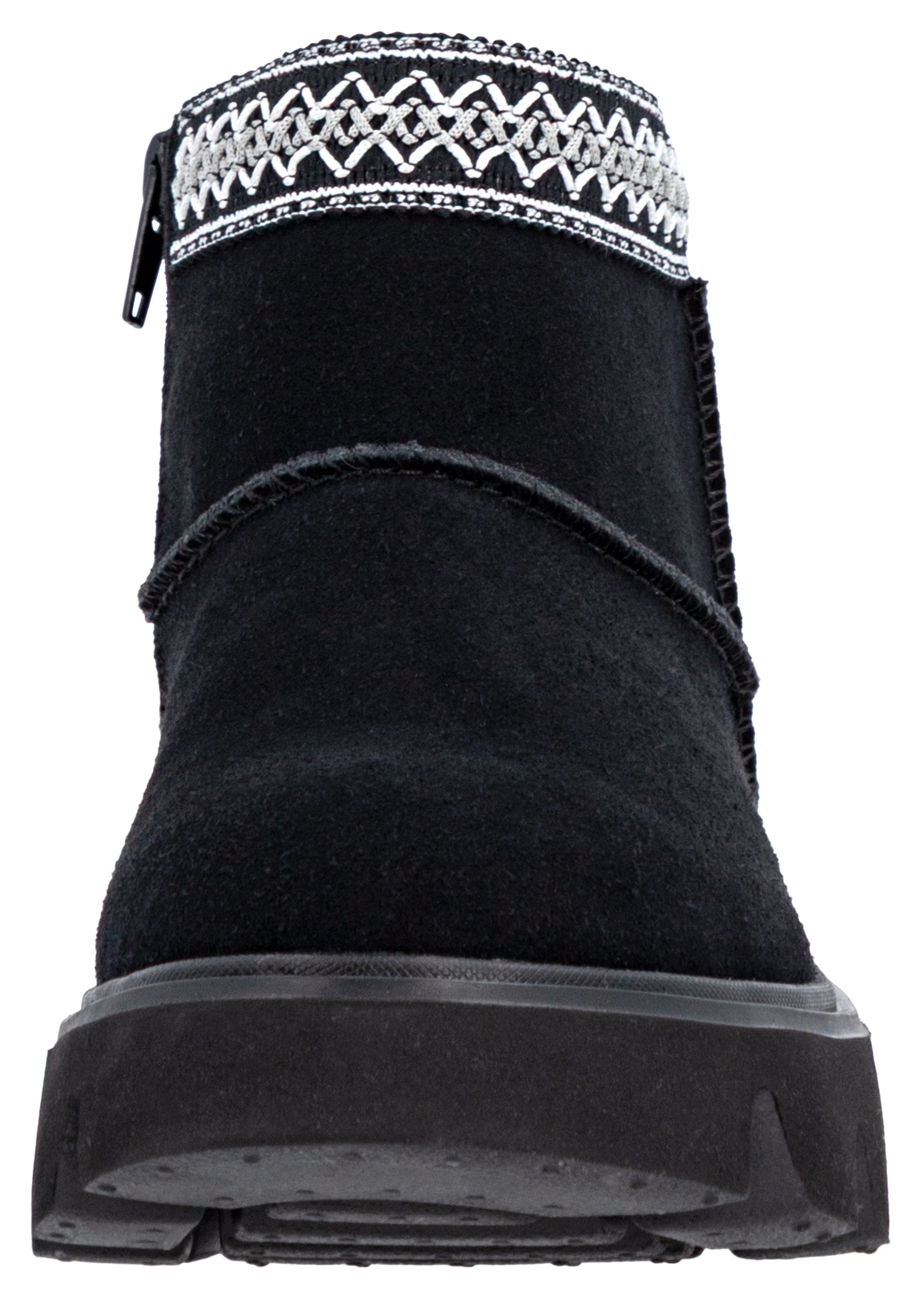 RIEKER Sport Winterboots, Plateauboots, Stiefelette mit Textileinfass im Ethno-Look