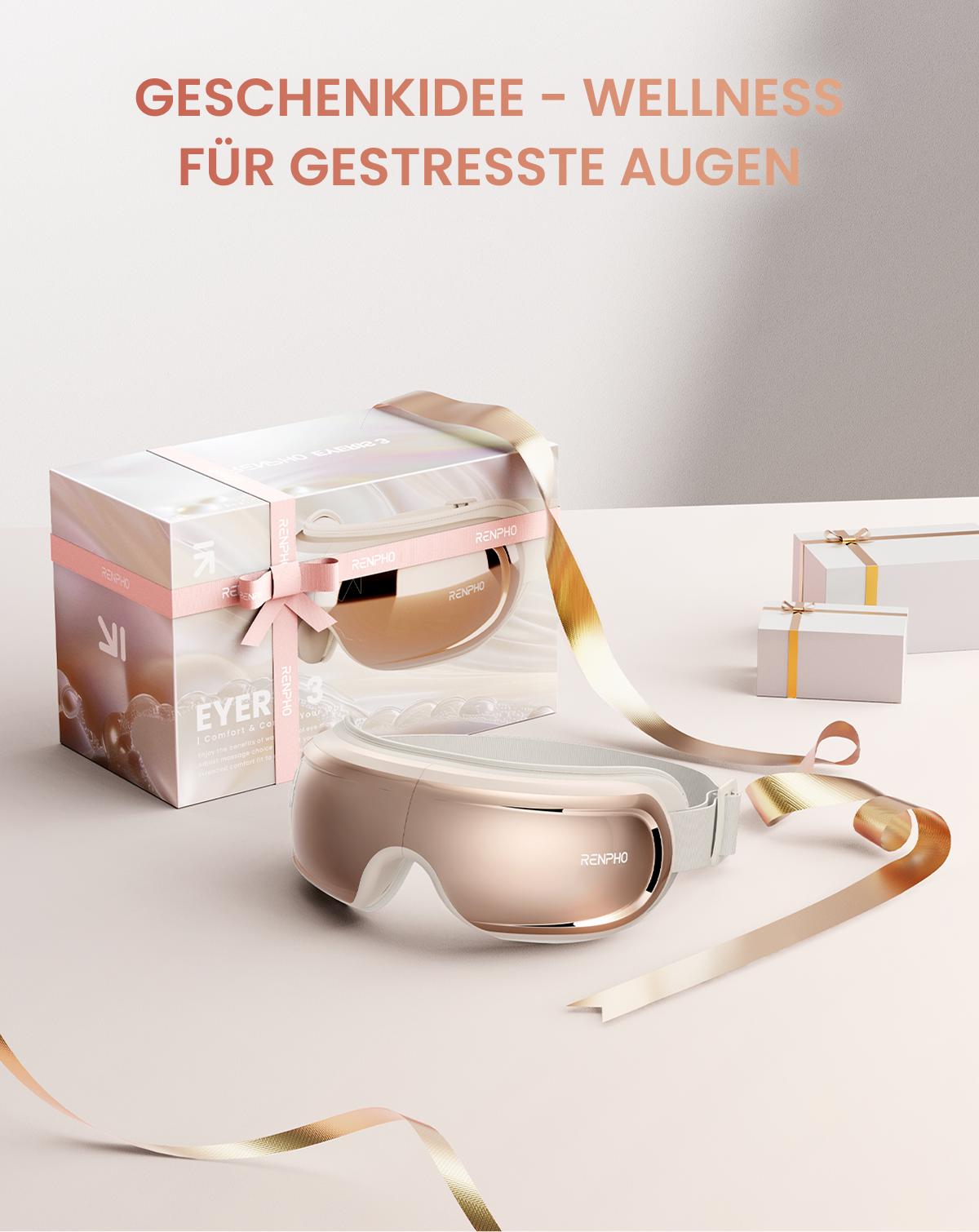 Renpho Gesichtsmassagegerät »Renpho Eyeris 3 Eye massager G010V« Sprachgesteuertes Pflegeerlebnis mit Wärme, Kühlung und Akupressur