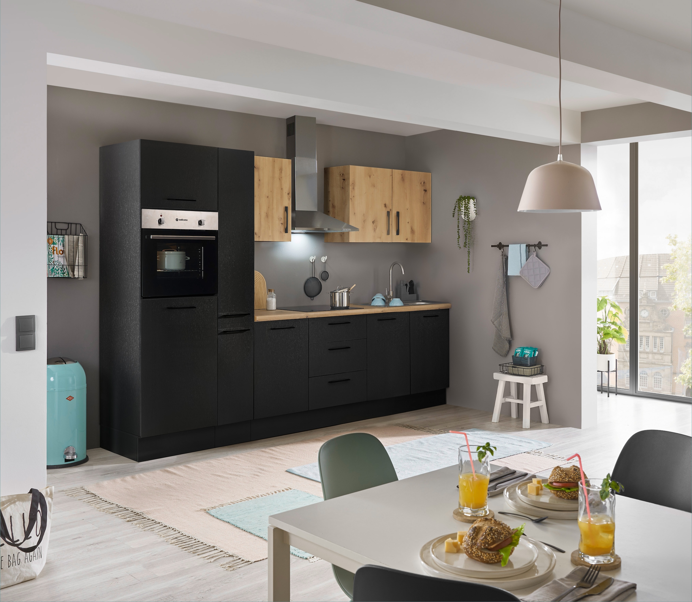 BASIC by Balculina Küchenzeile »Turin«, Breite 300 cm, wahlweise mit E-Geräten