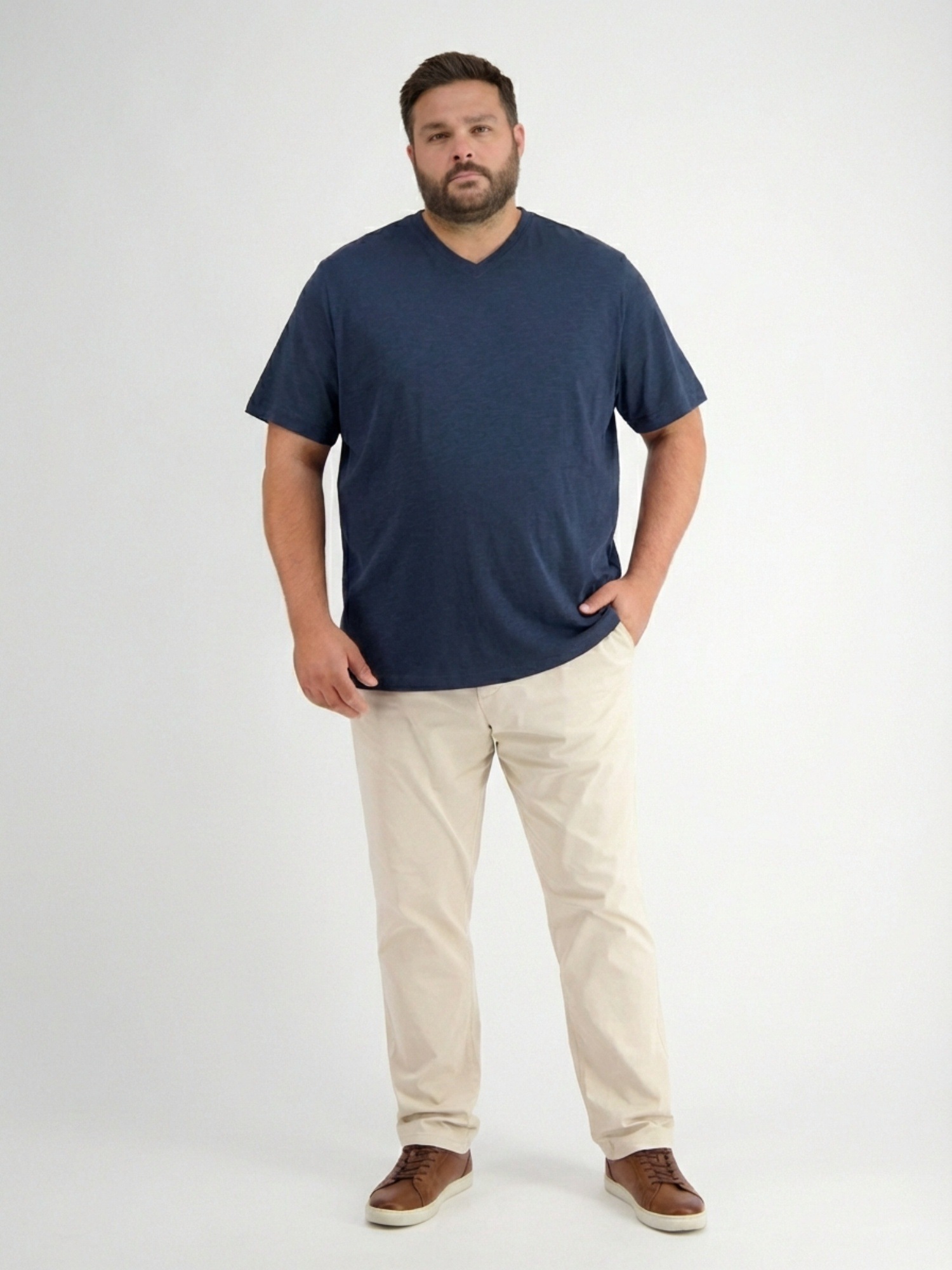 LERROS T-Shirt »T-Shirt mit Rundhalsausschnitt, grosse Größen« Herren T-Shirt Übergröße, 100% Baumwolle, Einfarbig, Kurzarm