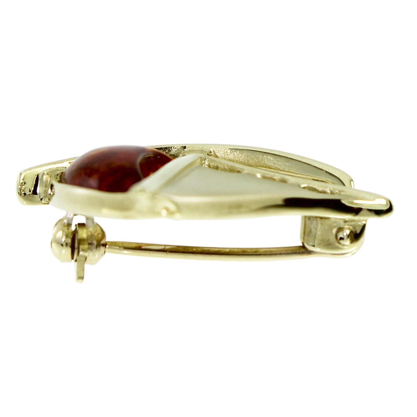 OSTSEE-SCHMUCK Brosche »- Schiff - Gold 333/000 - Bernstein«