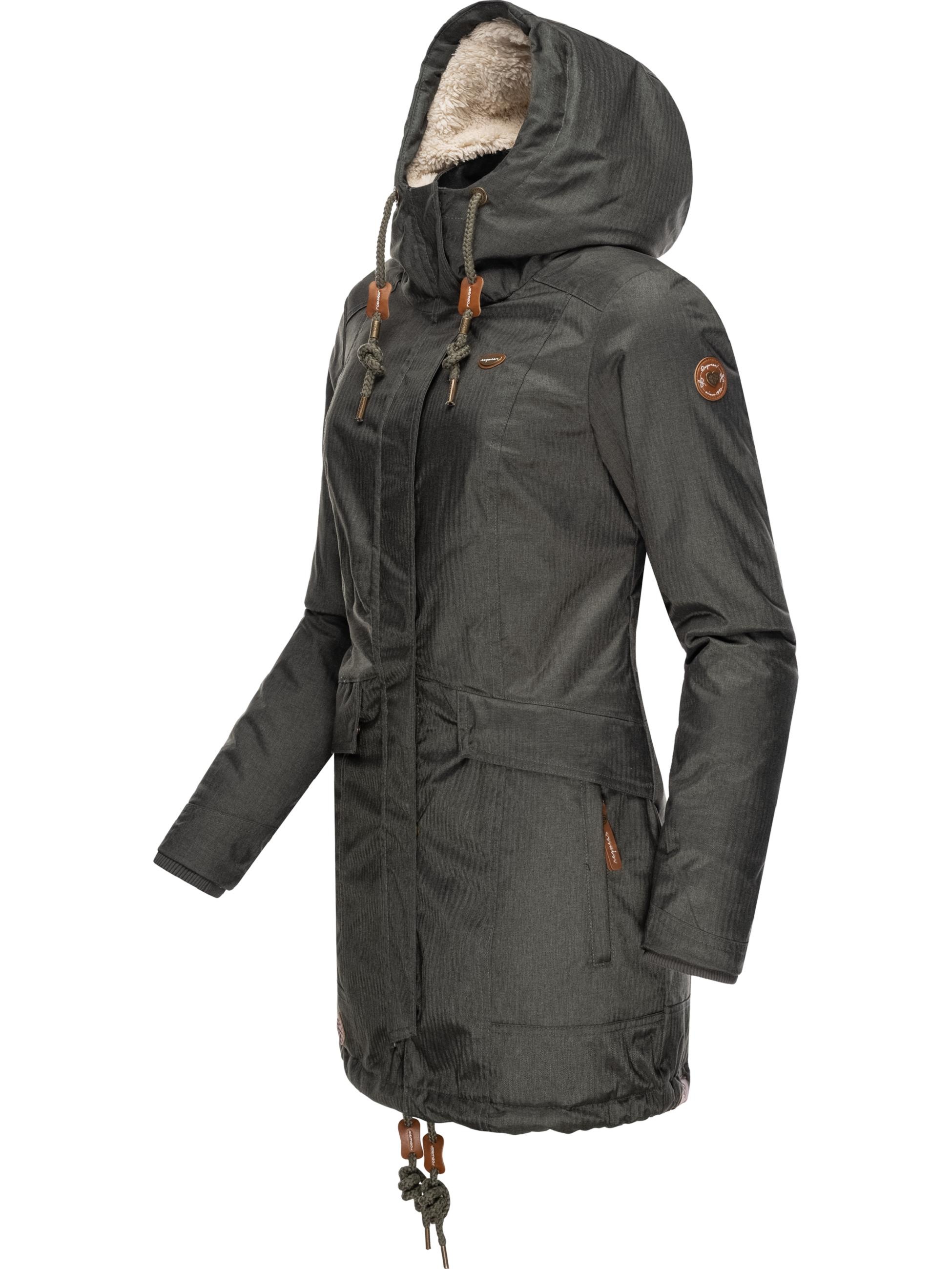 Ragwear Wintermantel »Winterjacke Tunned«, stylischer Winterparka mit Teddyfell Innenfutter