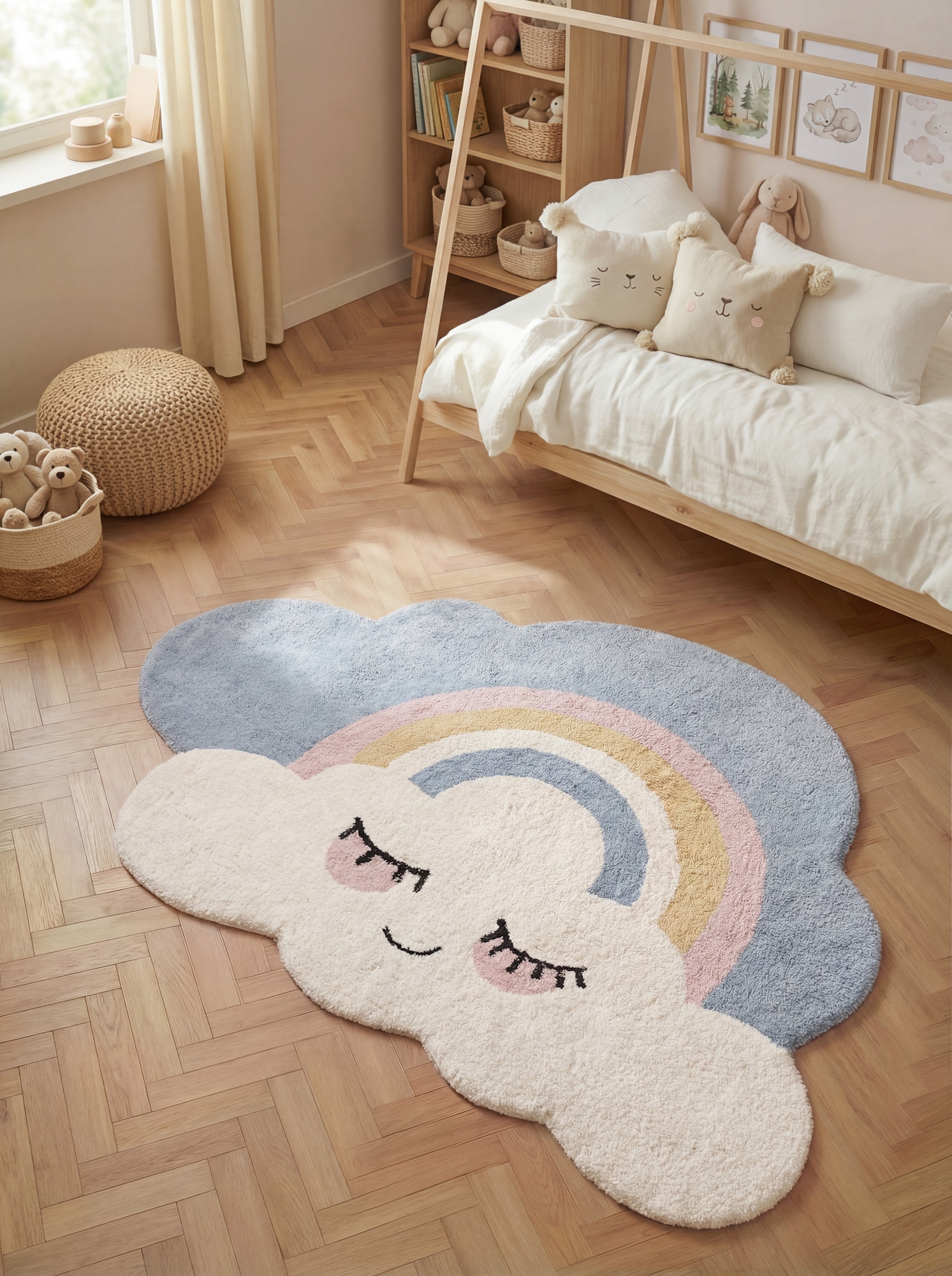 HANSE Home Kinderteppich »Nappi« rechteckig 10 mm Höhe Waschbar, Handgemacht, Baumwolle, Rutschfest Spielteppich Kinderzimmer