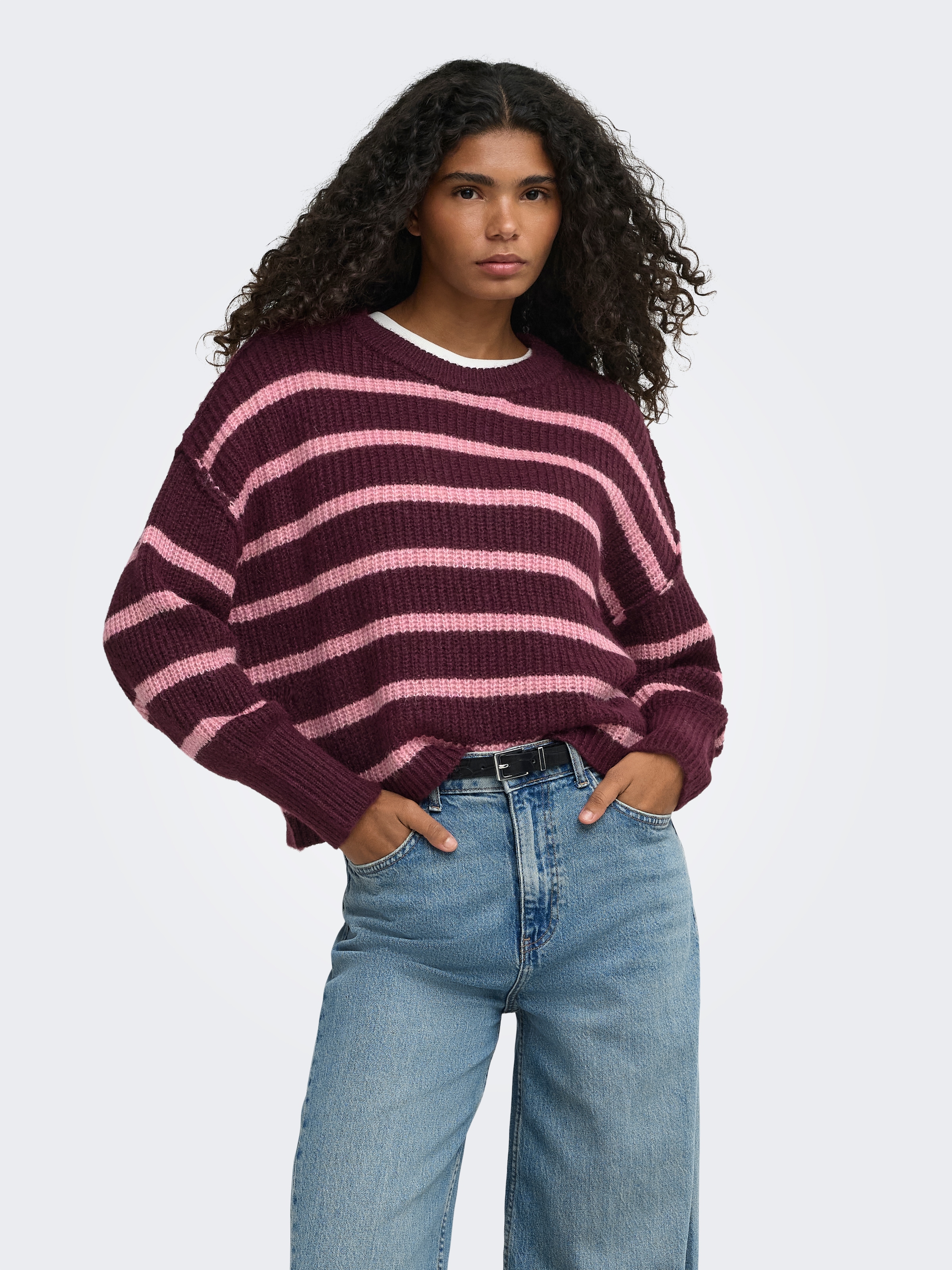 ONLY Strickpullover »ONLMALLY LS DETAIL O-NECK KNT NOOS« Kunstfaser, regular fit