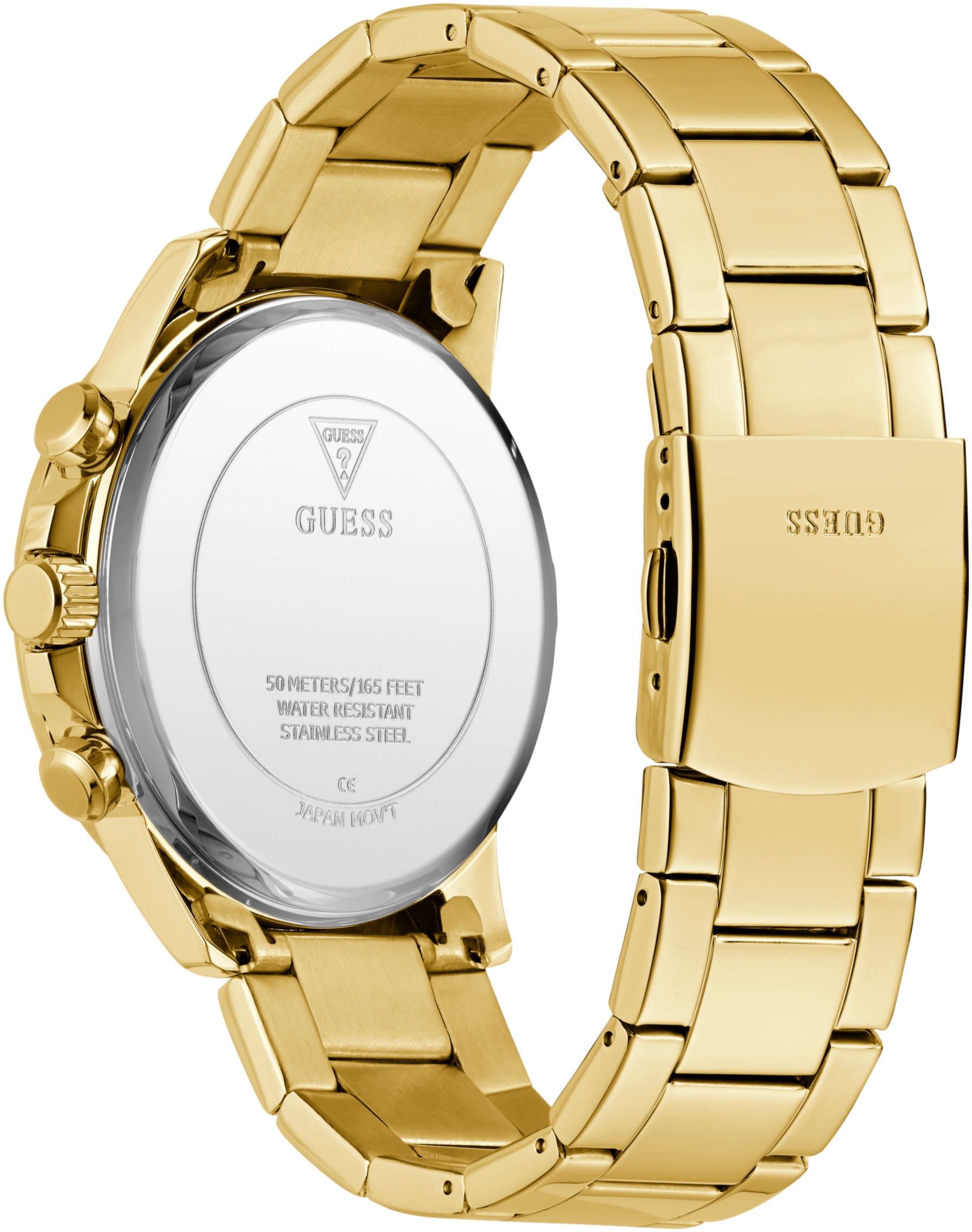 Guess Multifunktionsuhr »WALKER«, Quarzuhr, Armbanduhr, Herrenuhr, Datum, Wochentag, Edelstahlarmband