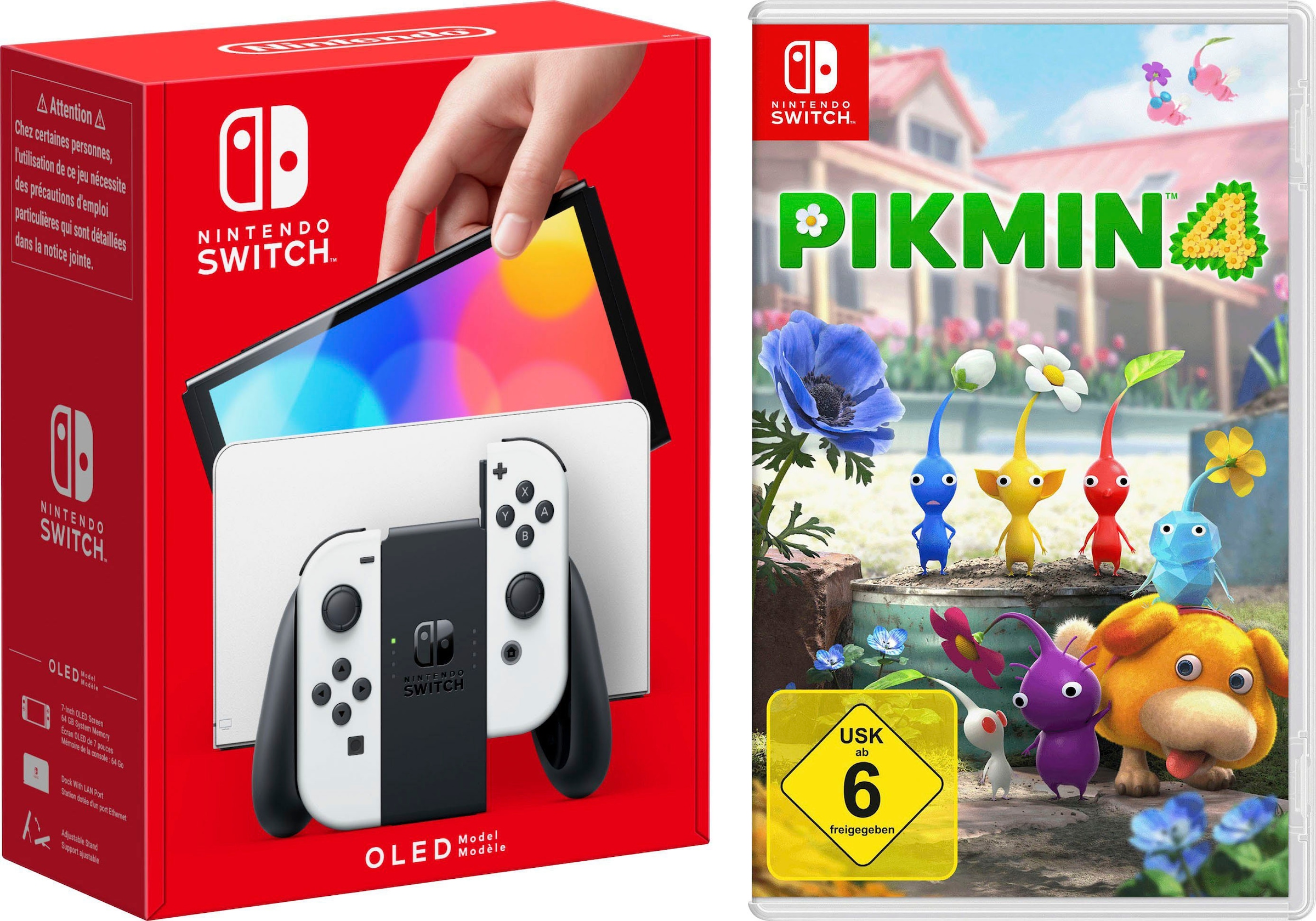 Nintendo Switch Konsolen-Set »OLED weiß + Pikmin 4«