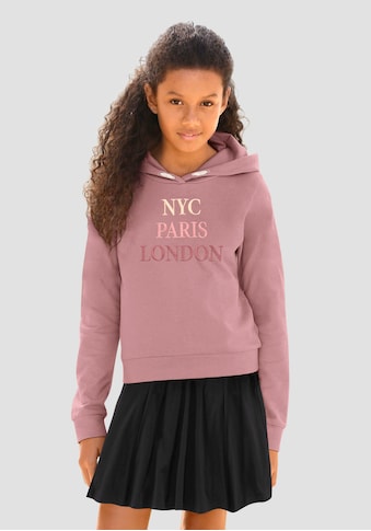 KIDSWORLD Kapuzensweatshirt »NYC Paris London«, mit Stickerei kaufen