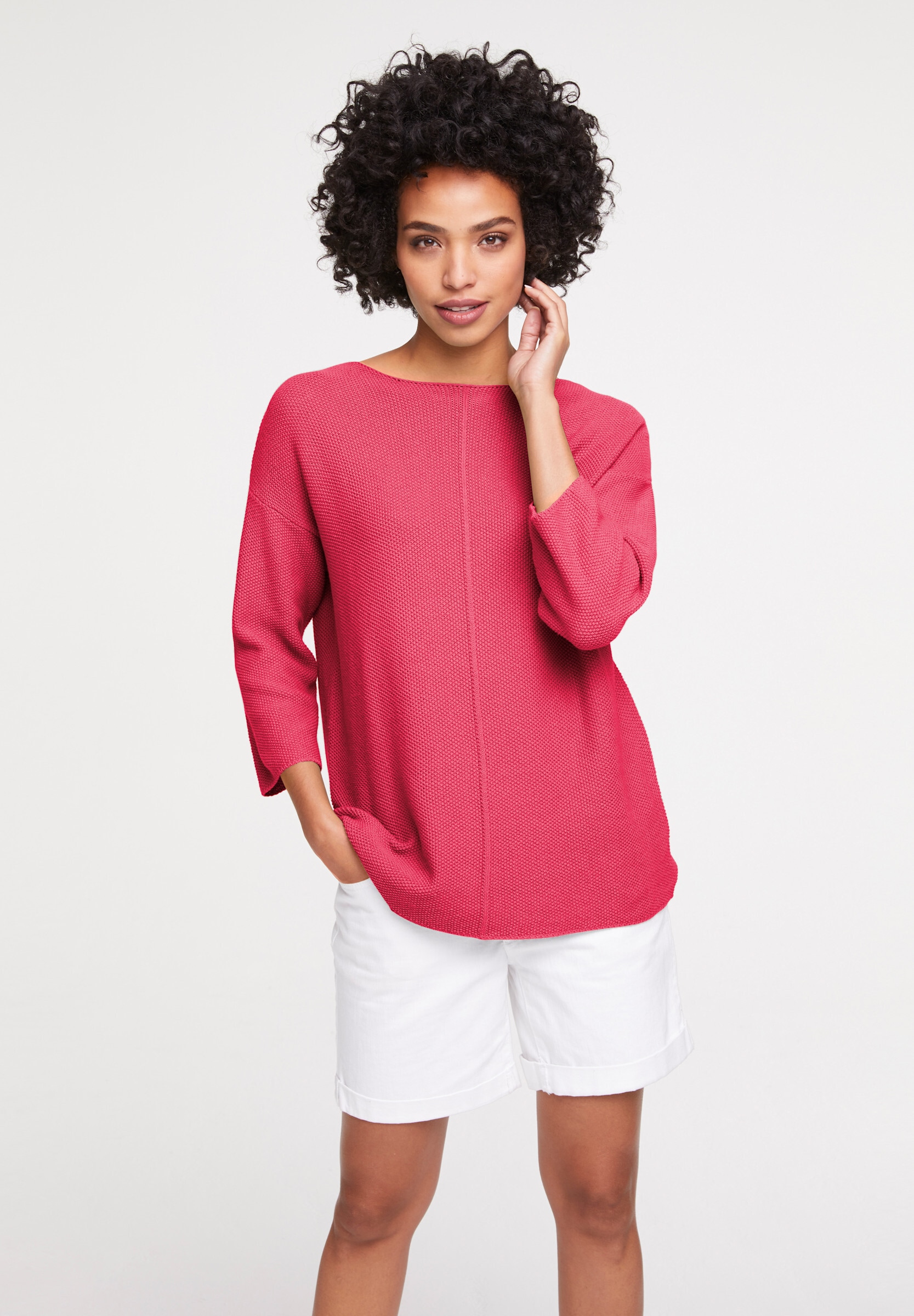 heine Longpullover »Oversized Pullover Strickpullover mit Effekt-Strick«