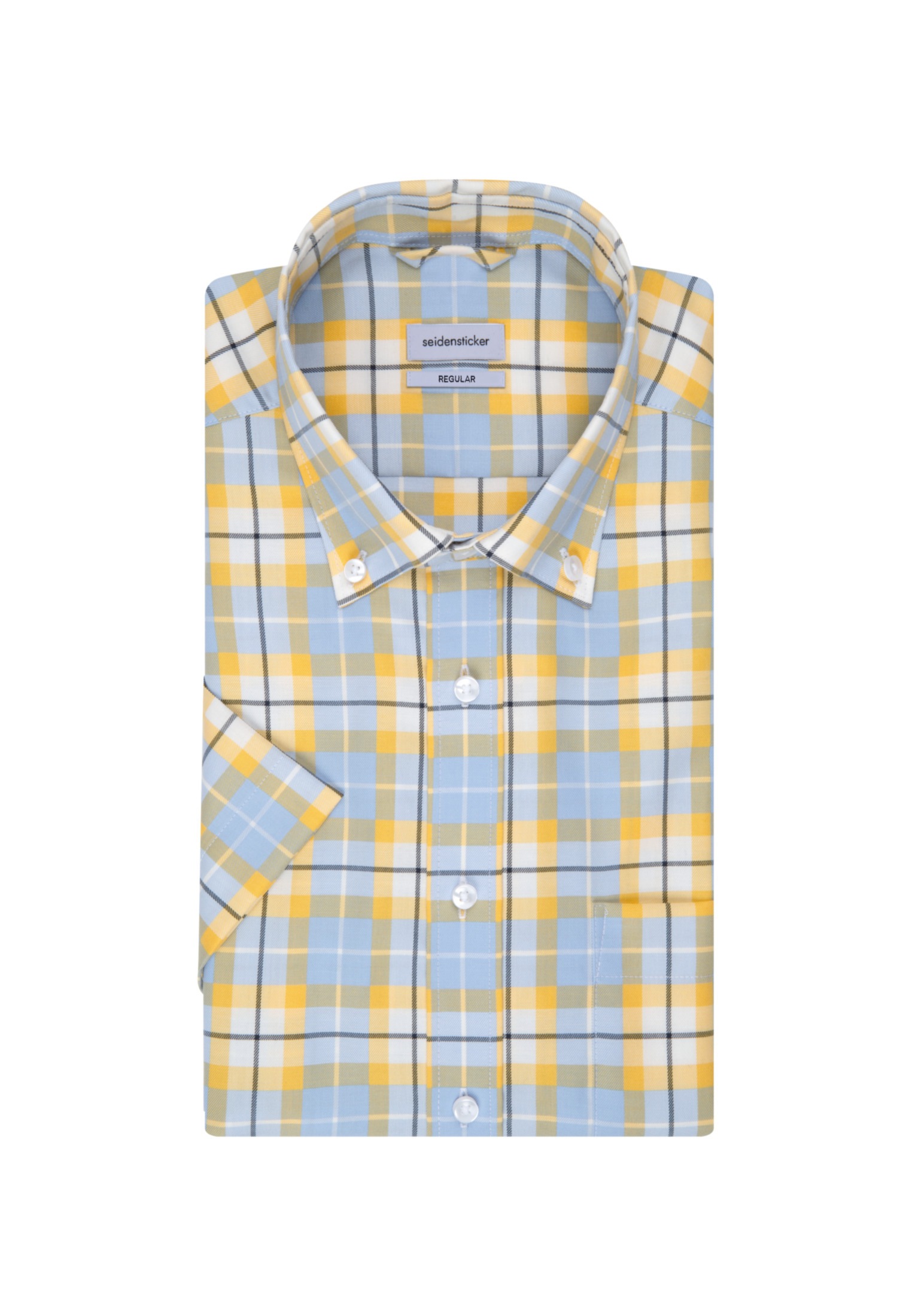 seidensticker Businesshemd »Regular«, Regular Kurzarm Button-Down-Kragen Karo