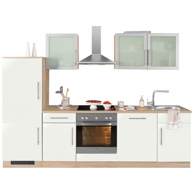 wiho Küchen Küchenzeile »Aachen«, mit E-Geräten, Breite 280 cm kaufen bei  OTTO