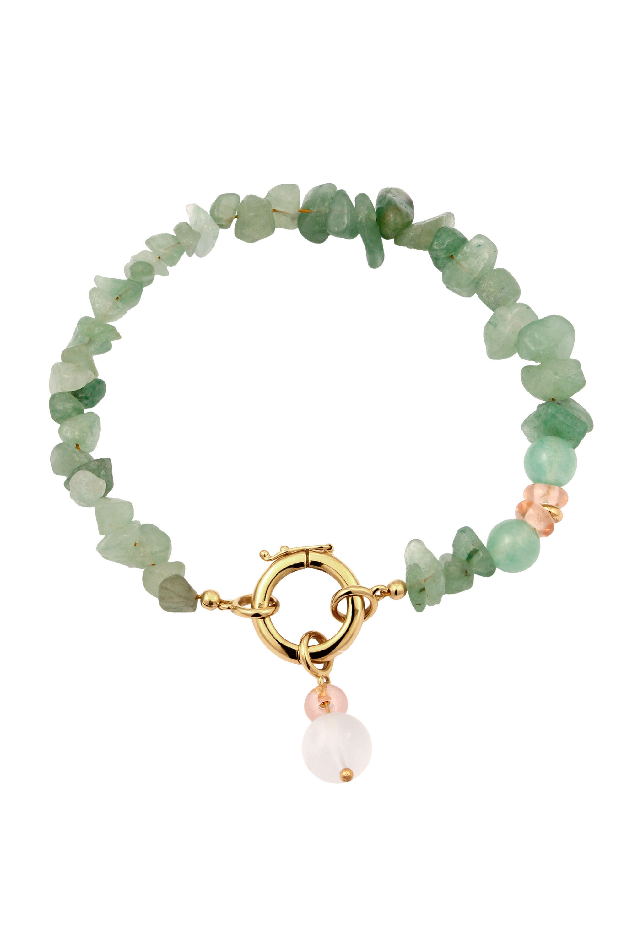 Elli Armkette »Schmuckzubehör Gürtelkette Aventurin Eis-Kristall 925 Sterling Silber vergoldet«