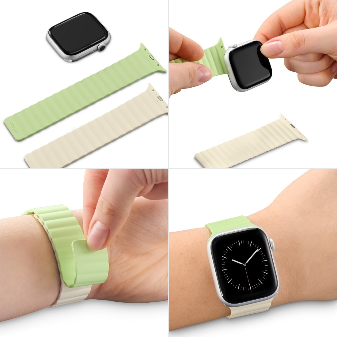 Hama Wechselarmband »Apple Watch Armband mit Magnetverschluss, für Apple Watch 38/40/41 mm«, Einheitsgröße, nicht klebrig, Silikon-Look