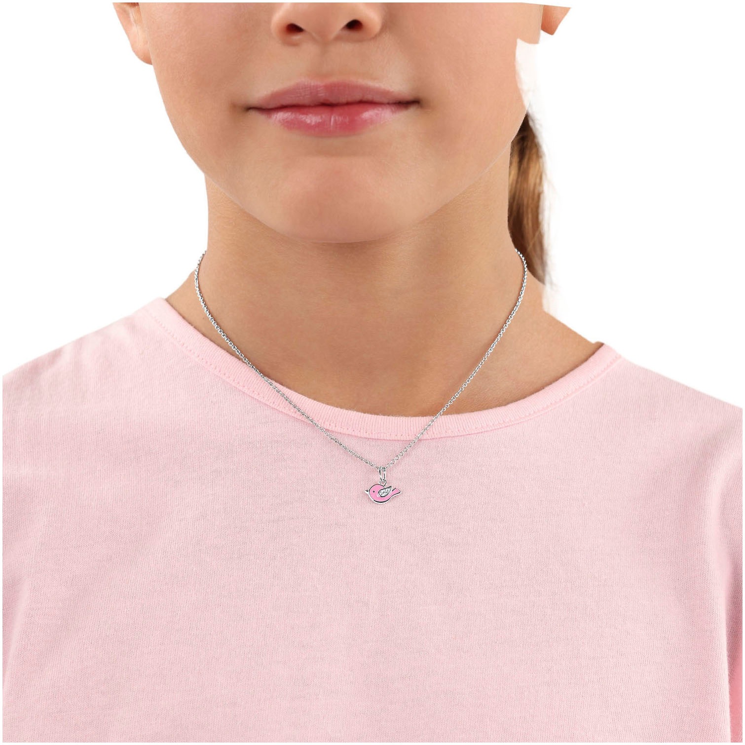 Prinzessin Lillifee Kette mit Anhänger »Vogel, 2037820«, mit Emaille - mit Zirkonia (synth.)