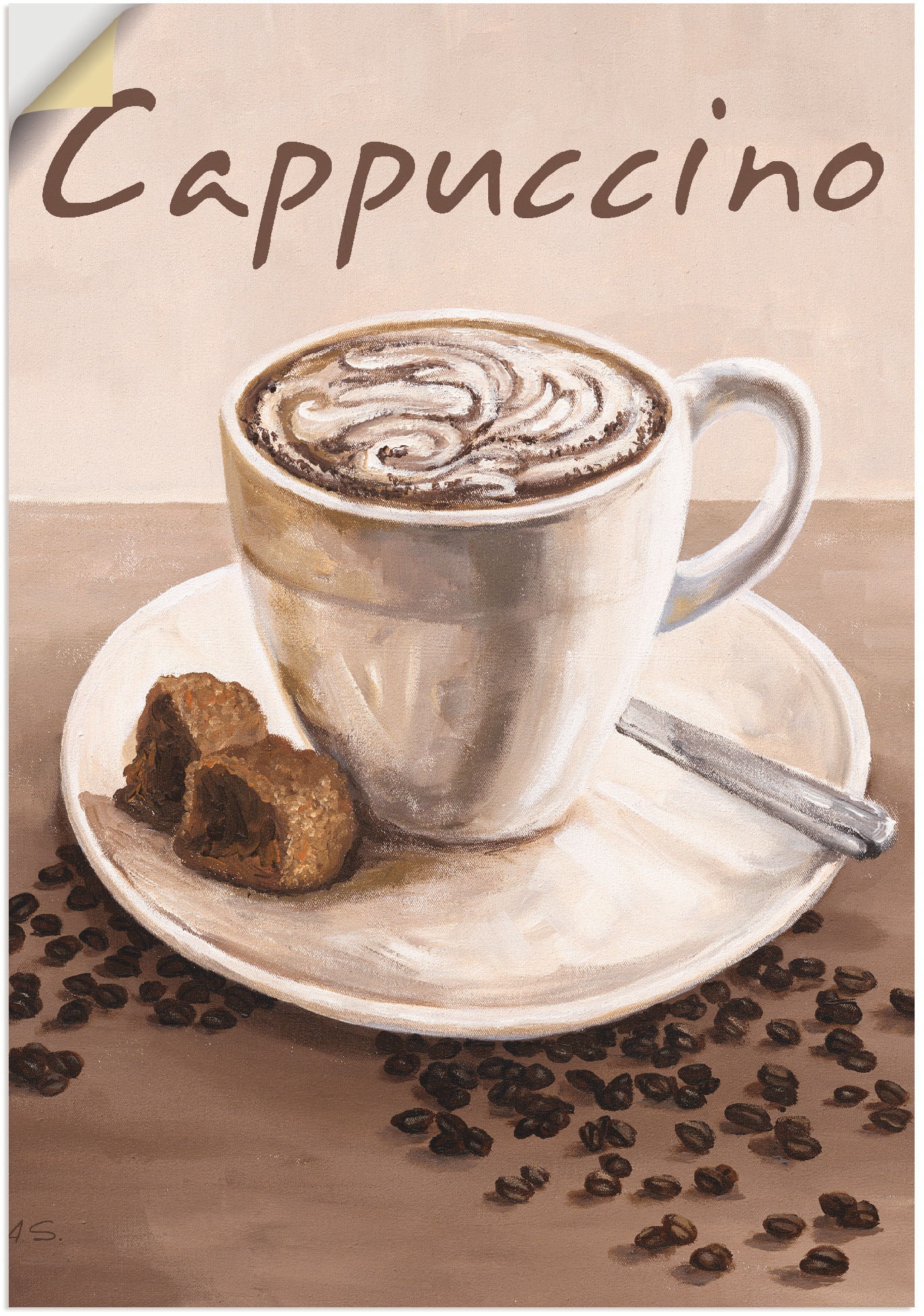 Wandbild »Cappuccino - Kaffee«, Kaffee Bilder, (1 St.), als Leinwandbild, Poster,...