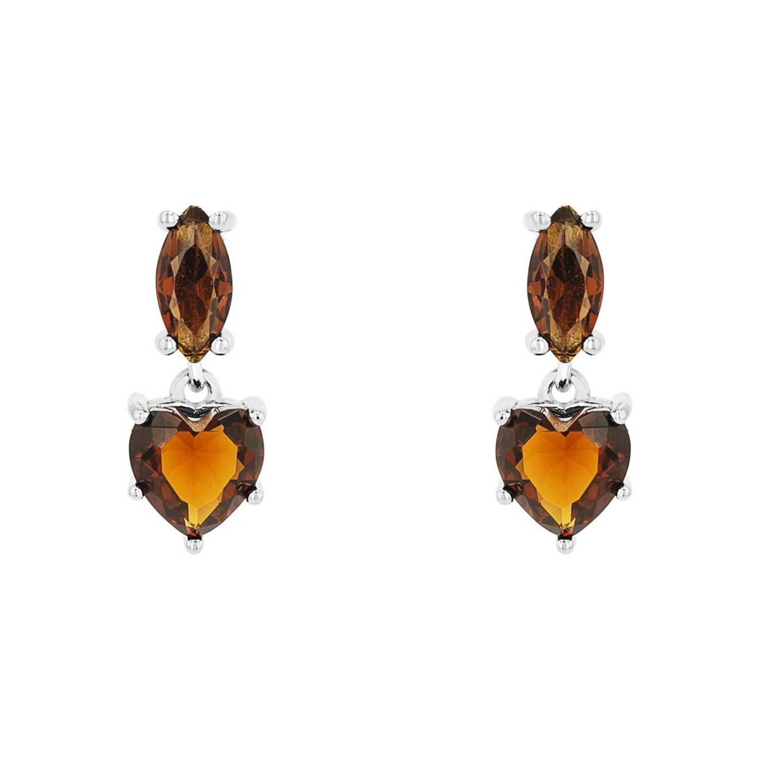 Amor Paar Ohrstecker »Schmuck Geschenk, Herz« mit Glasstein