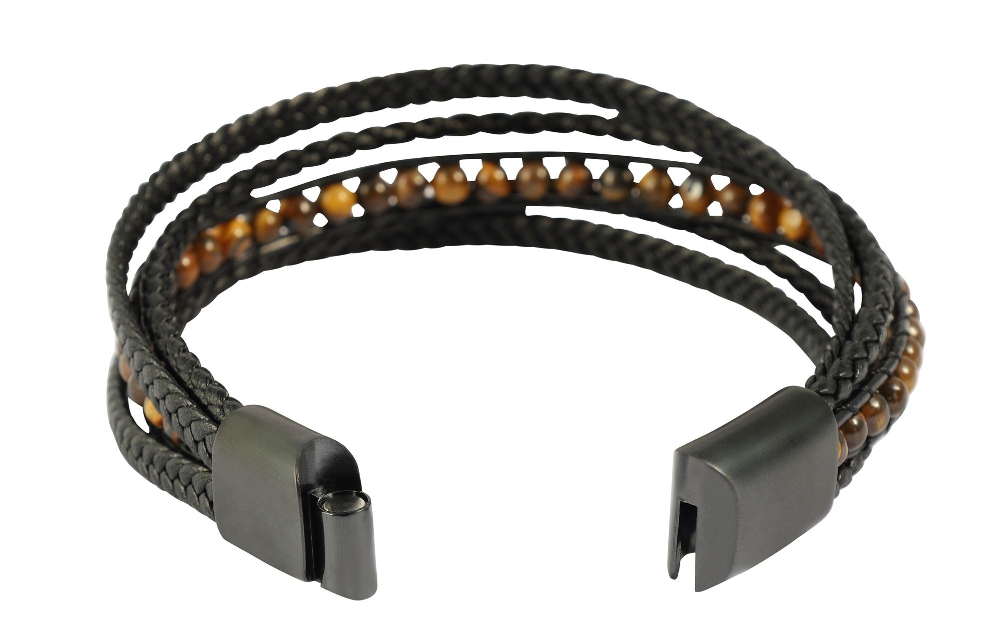Adelia´s Lederarmband »Herren Armband ¿ Lederarmband aus Leder mit Tigerauge 23 cm«