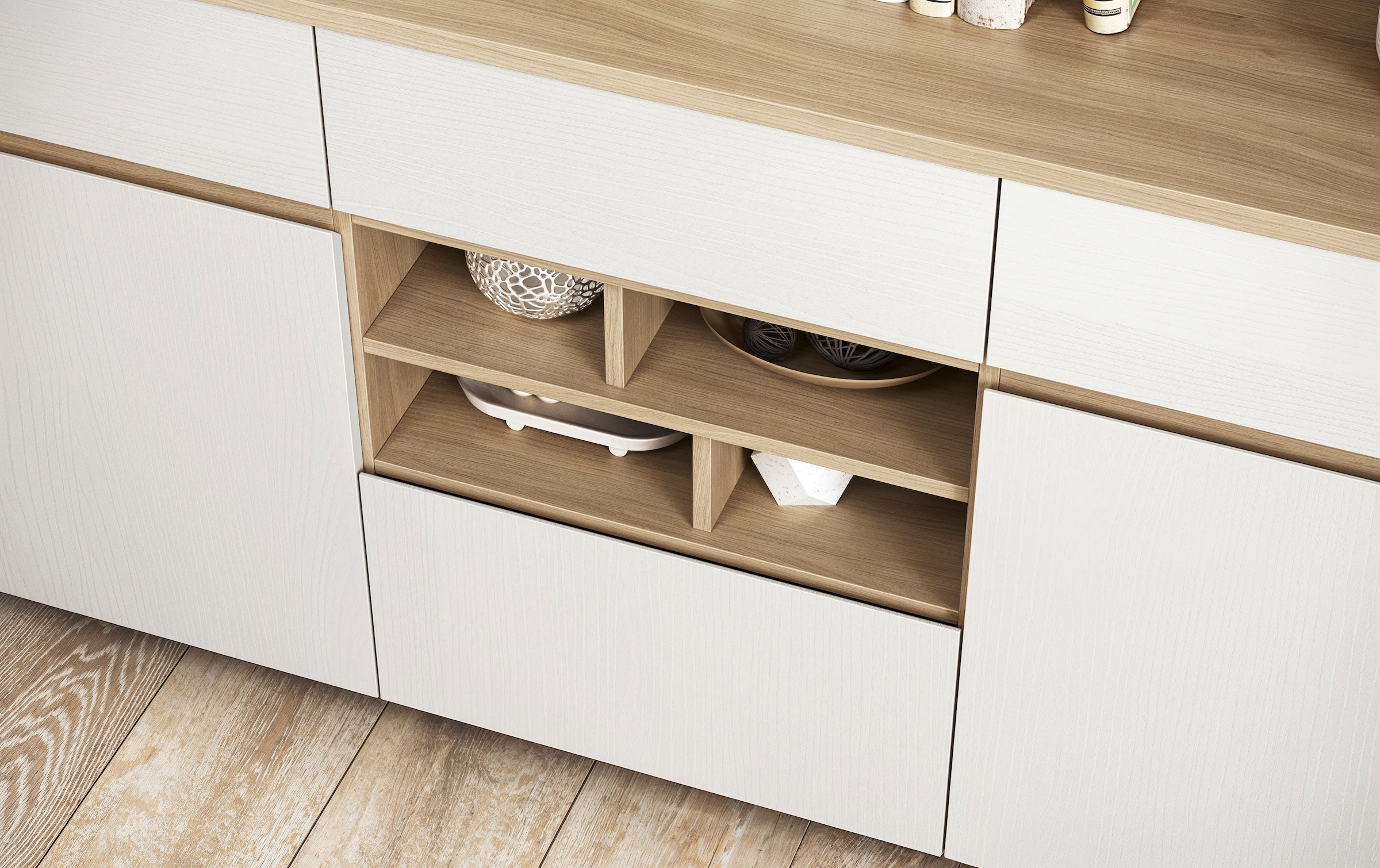 Home affaire Buffet »Stranda, Hochschrank im Scandi-Style, moderner Schrank«, Rahmenoptik, ausreichend Stauraum, vielseitig einsetzbar, 164 cm breit