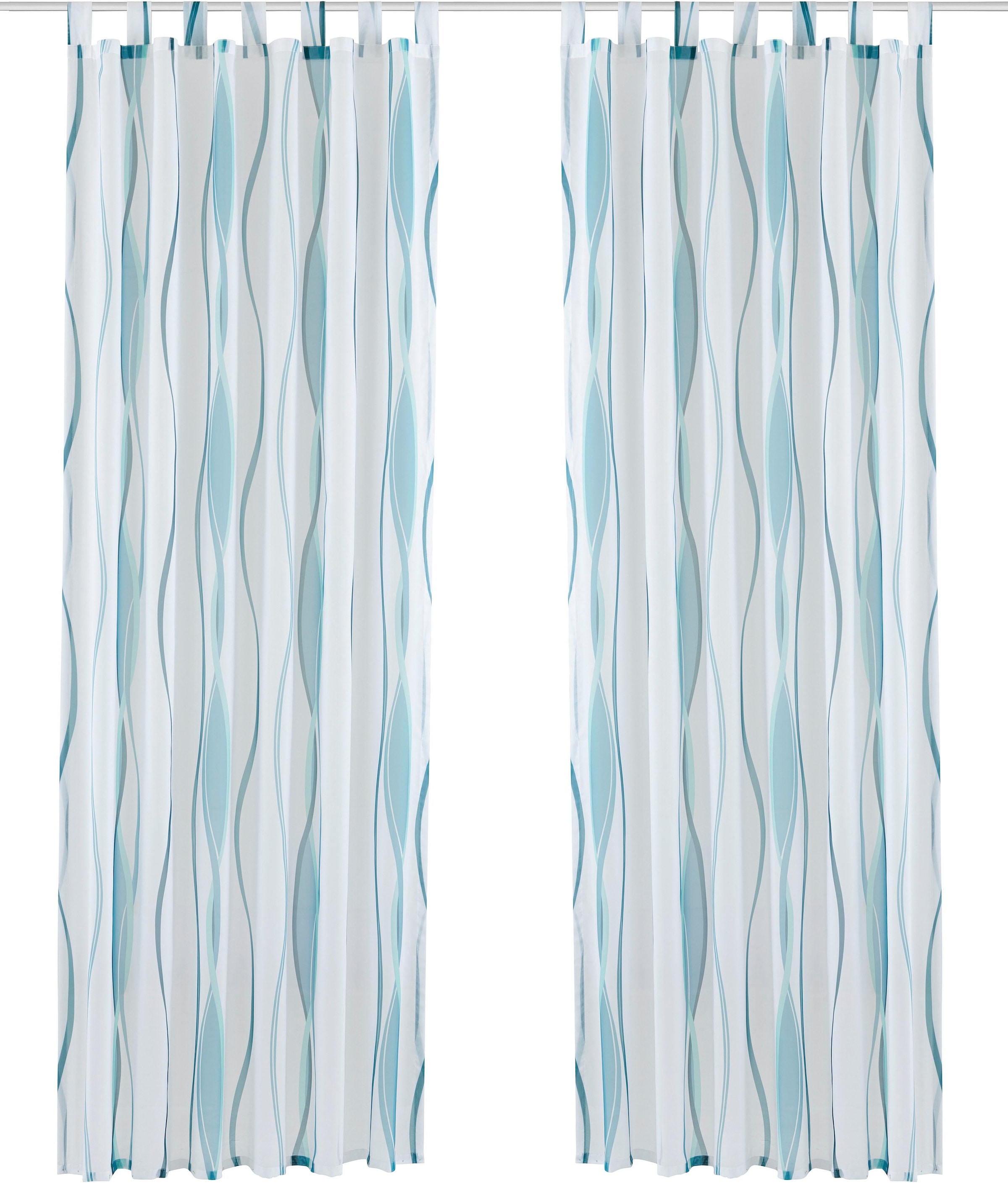 my home Gardine »DIMONA« Schlaufen 2 Stk. tlg. 2-er Set, Voile, Polyester, Wellen