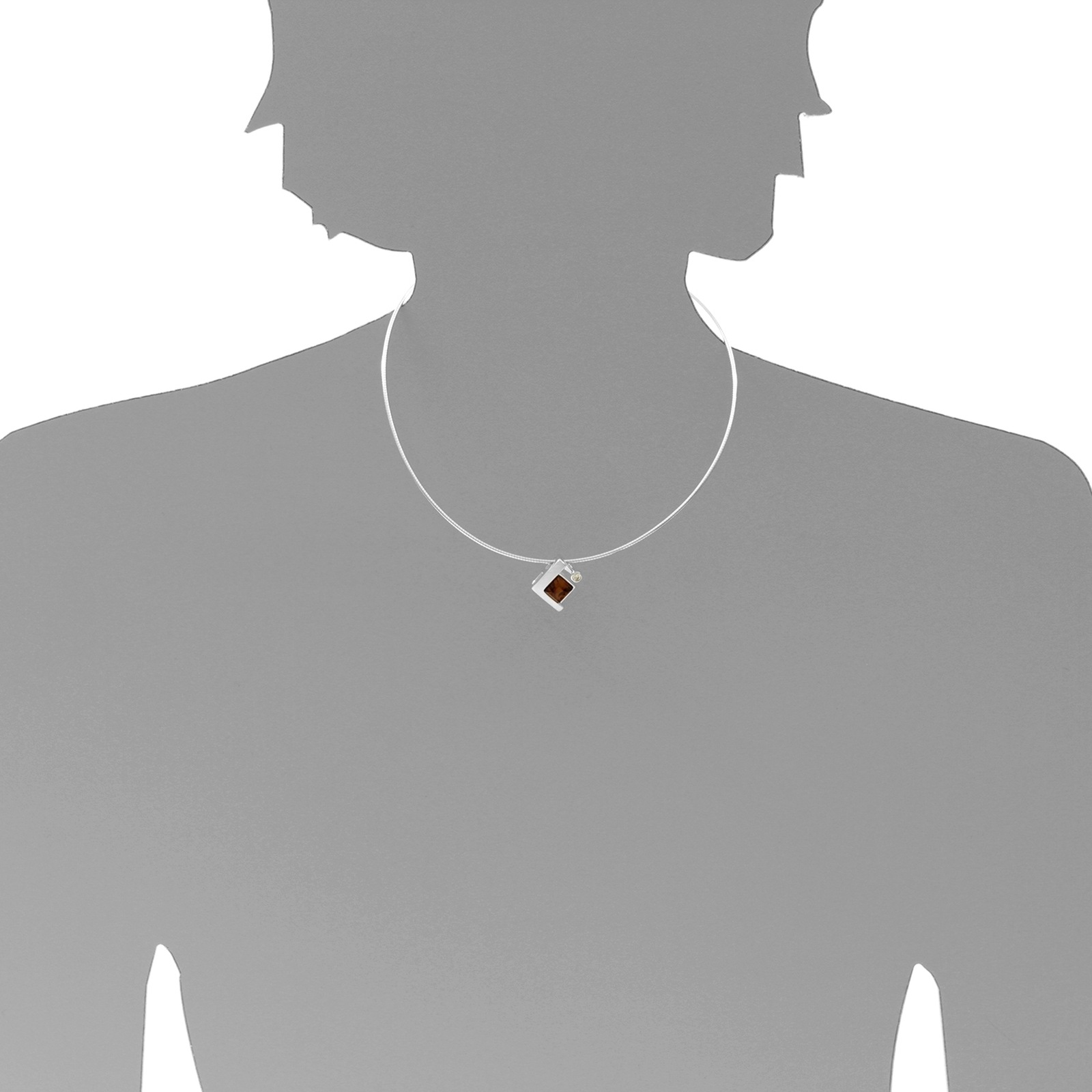OSTSEE-SCHMUCK Kette mit Anhänger »- Gleiter-Diane - Silber 925/000 - Bernstein/Zirk.«
