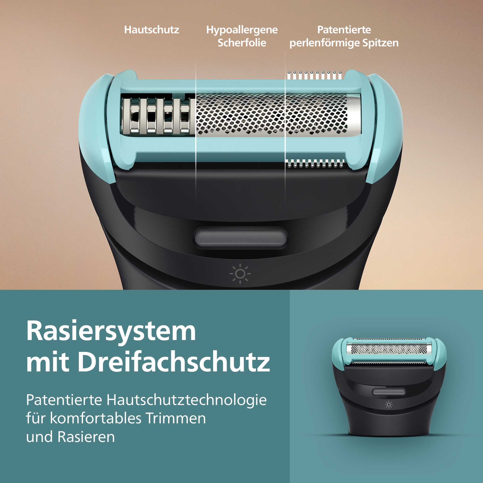 Philips Elektrokörperrasierer »Serie 7000 BG7470/15«, 4 St. Aufsätze, mit flexiblem 2D-Scherkopf, Präzisionskamm, inkl. Reiseetui