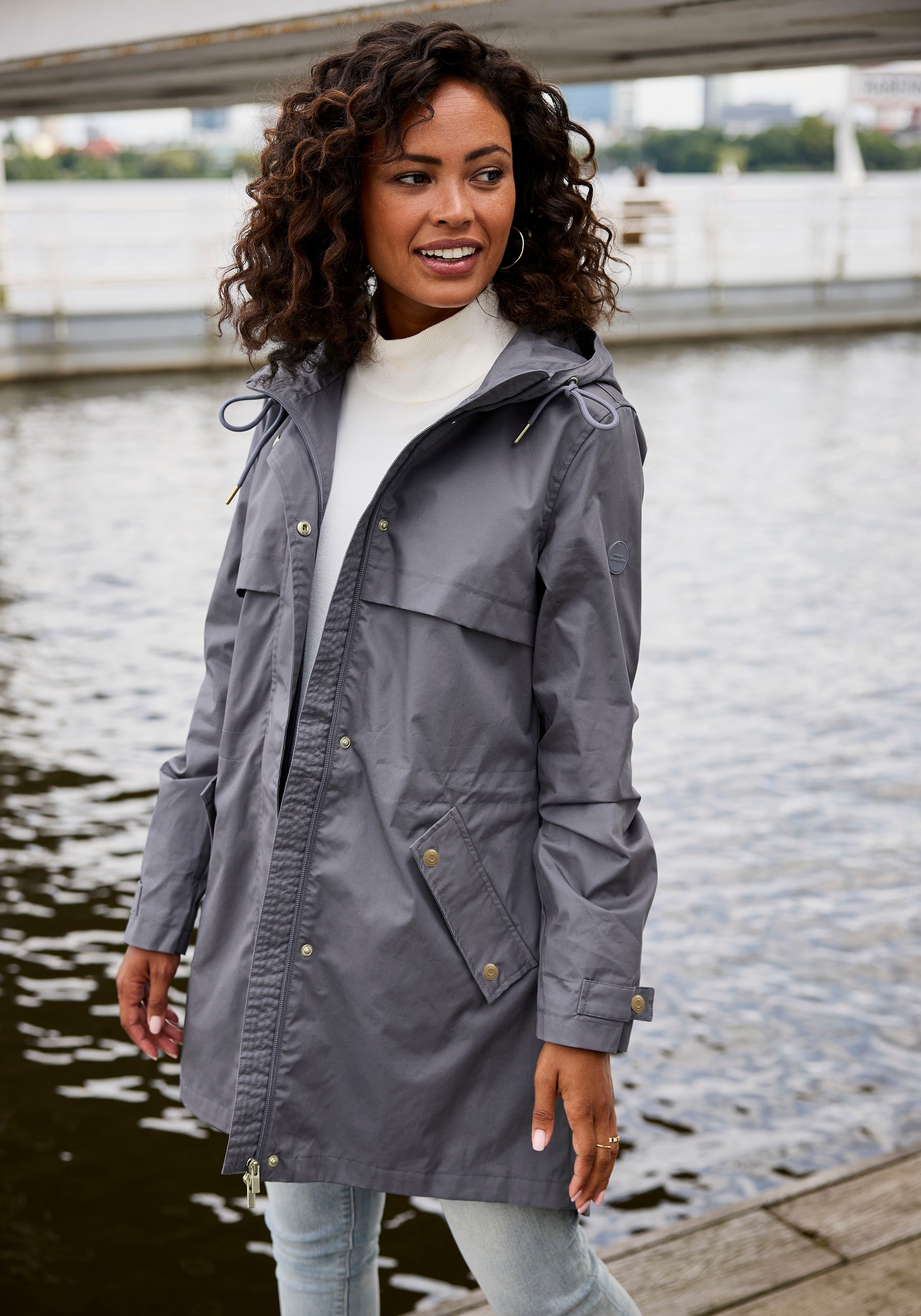 French Connection Outdoorjacke, mit Kapuze, mit Kapuze