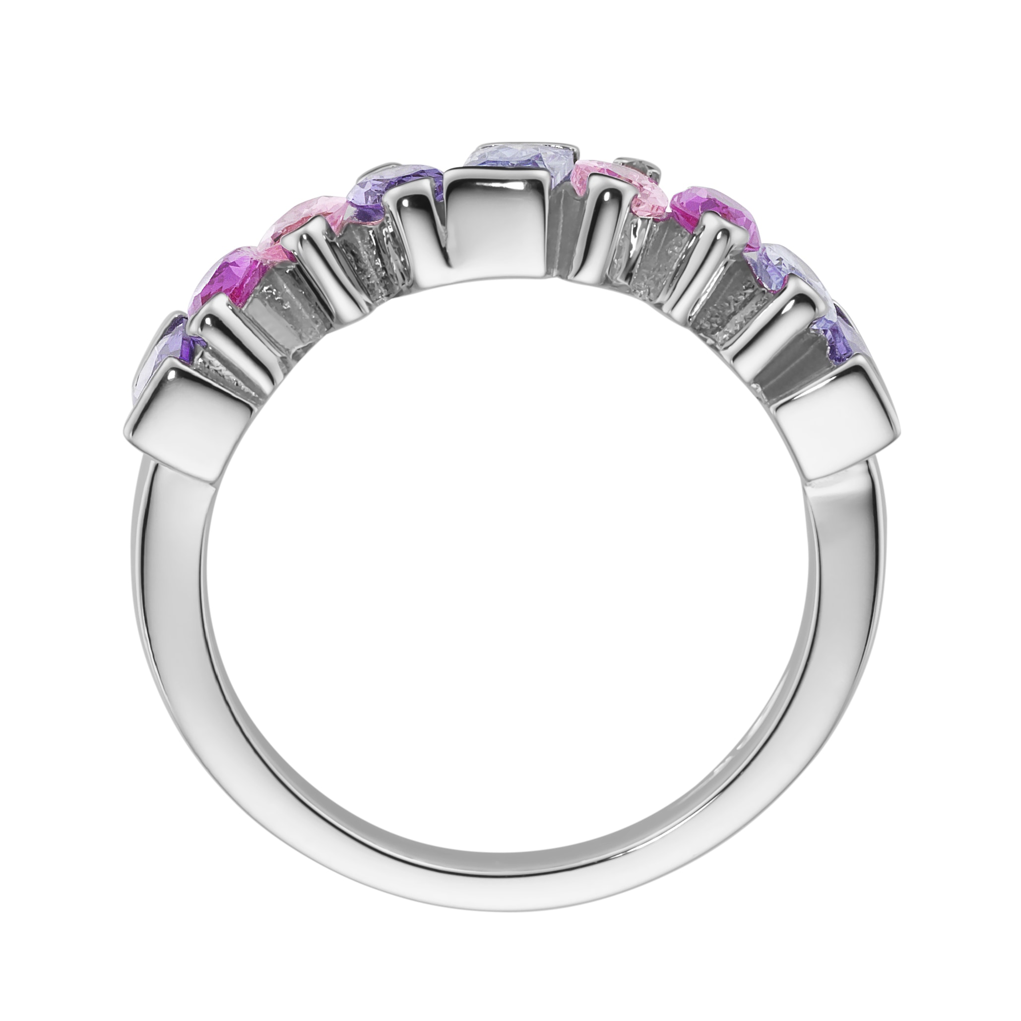 GIORGIO MARTELLO MILANO Silberring »Ring Korund pink und Zirkonia mehrfarbig, Silber 925«