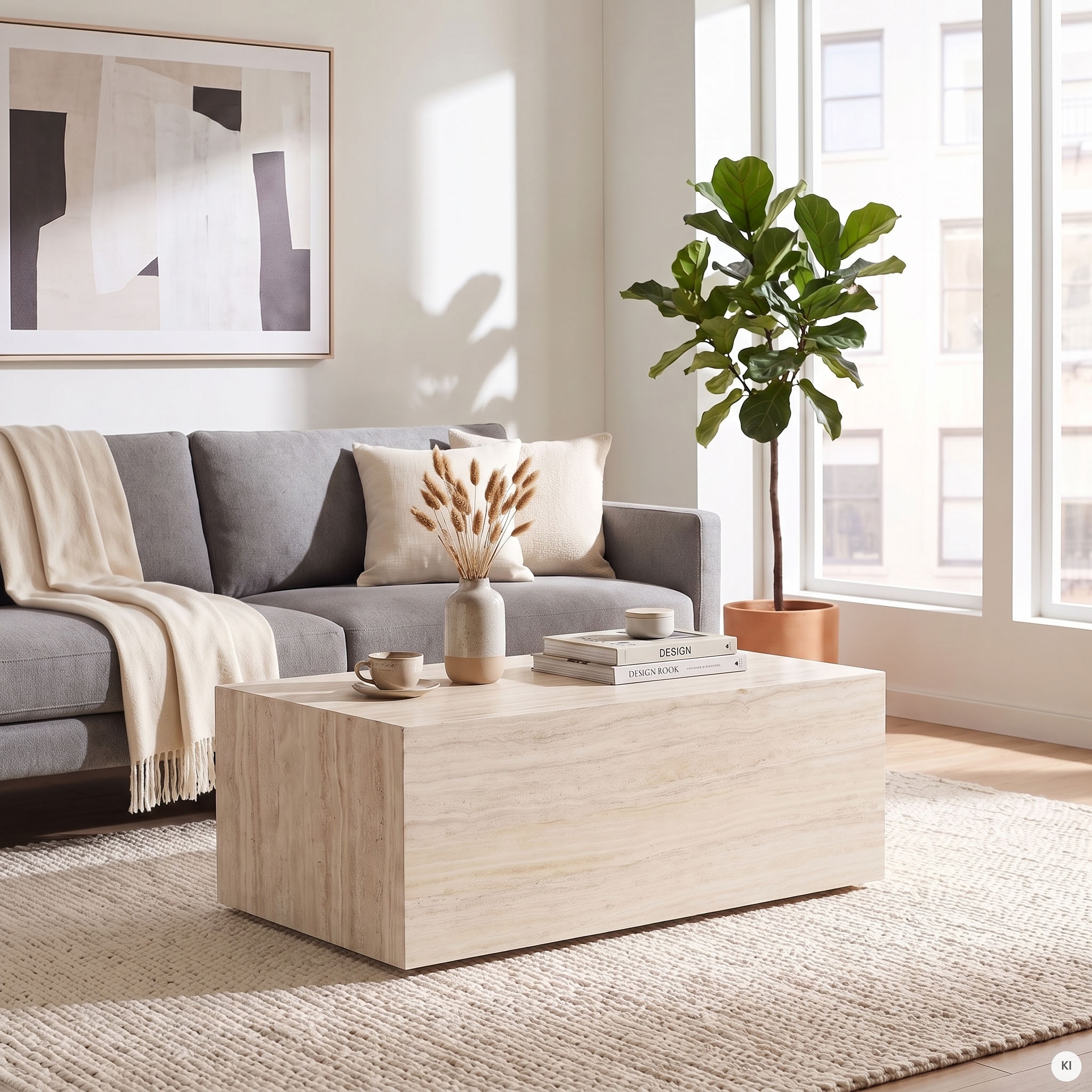 SalesFever Couchtisch »Almeria Wohnzimmertisch Stilvoller Beistelltisch 90/60 cm« Eleganz trifft Funktionalität: 90x60cm, Marmoroptik-Folierung