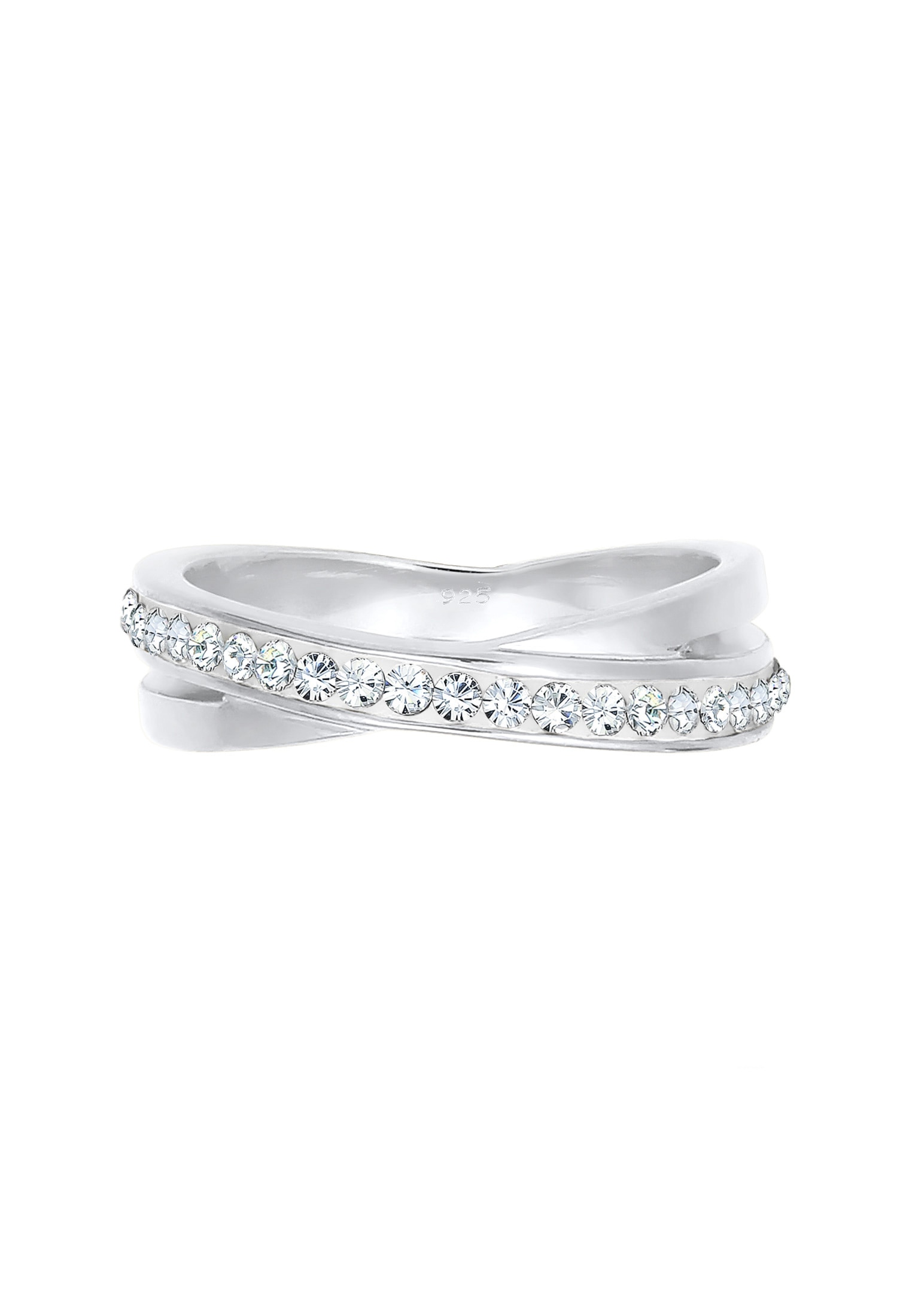 Elli Fingerring »Ring Wickelring Zart Kristalle 925 Silber«