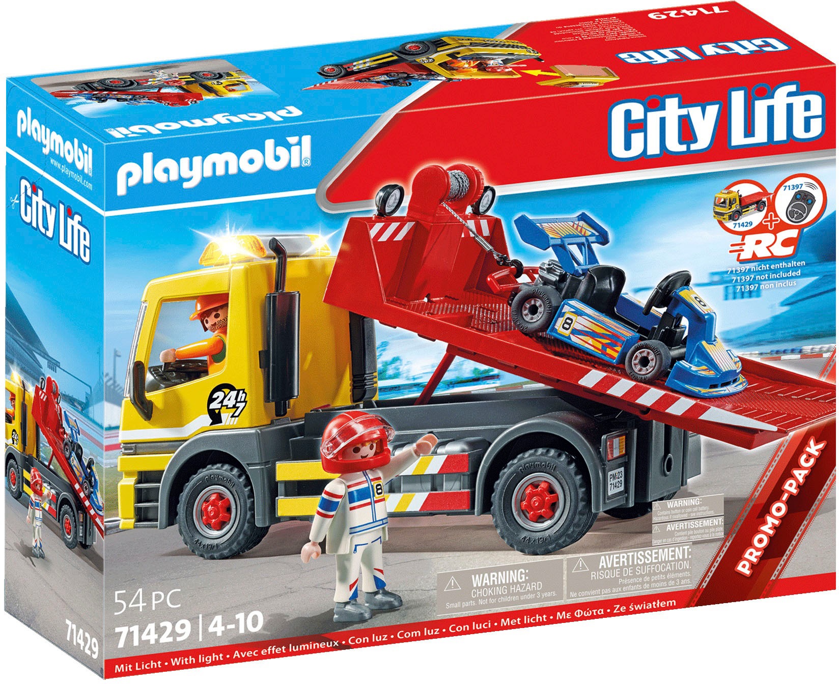 Playmobil® Konstruktions-Spielset »Abschleppdienst (71429), My City Life«, (54 St.), mit Licht
