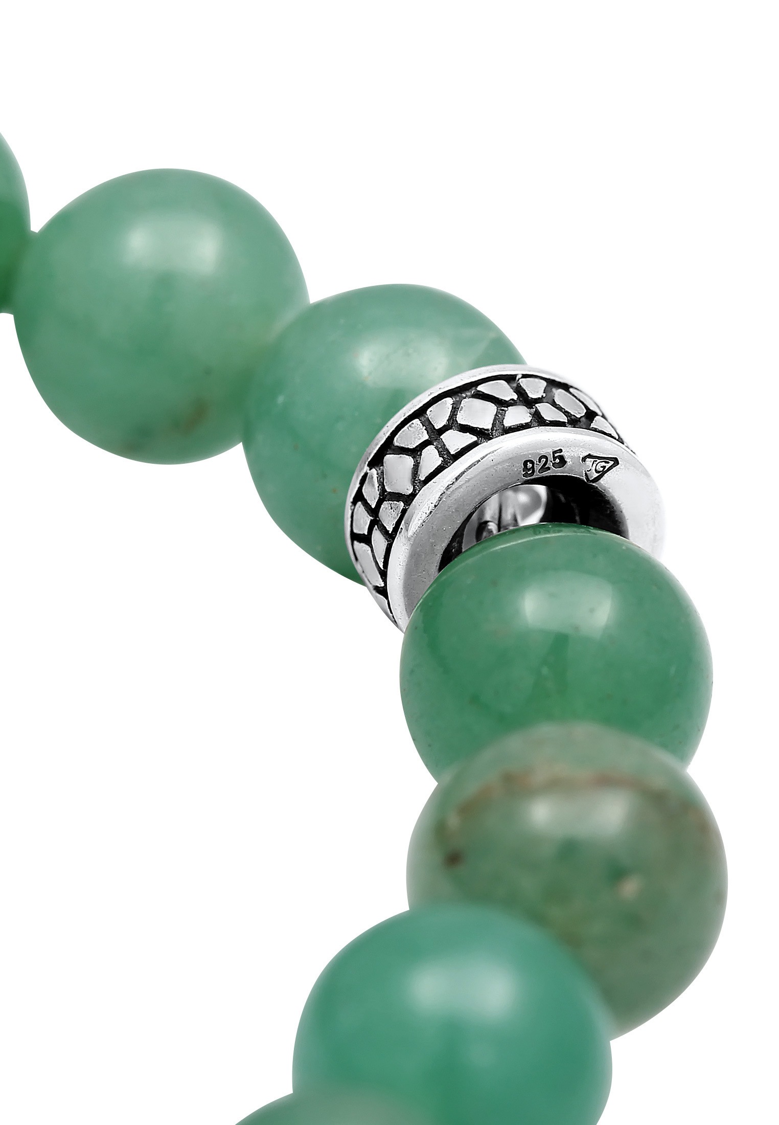 Kuzzoi Armkette »Armband Herren Aventurin Grün Bead Vintage 925 Silber«