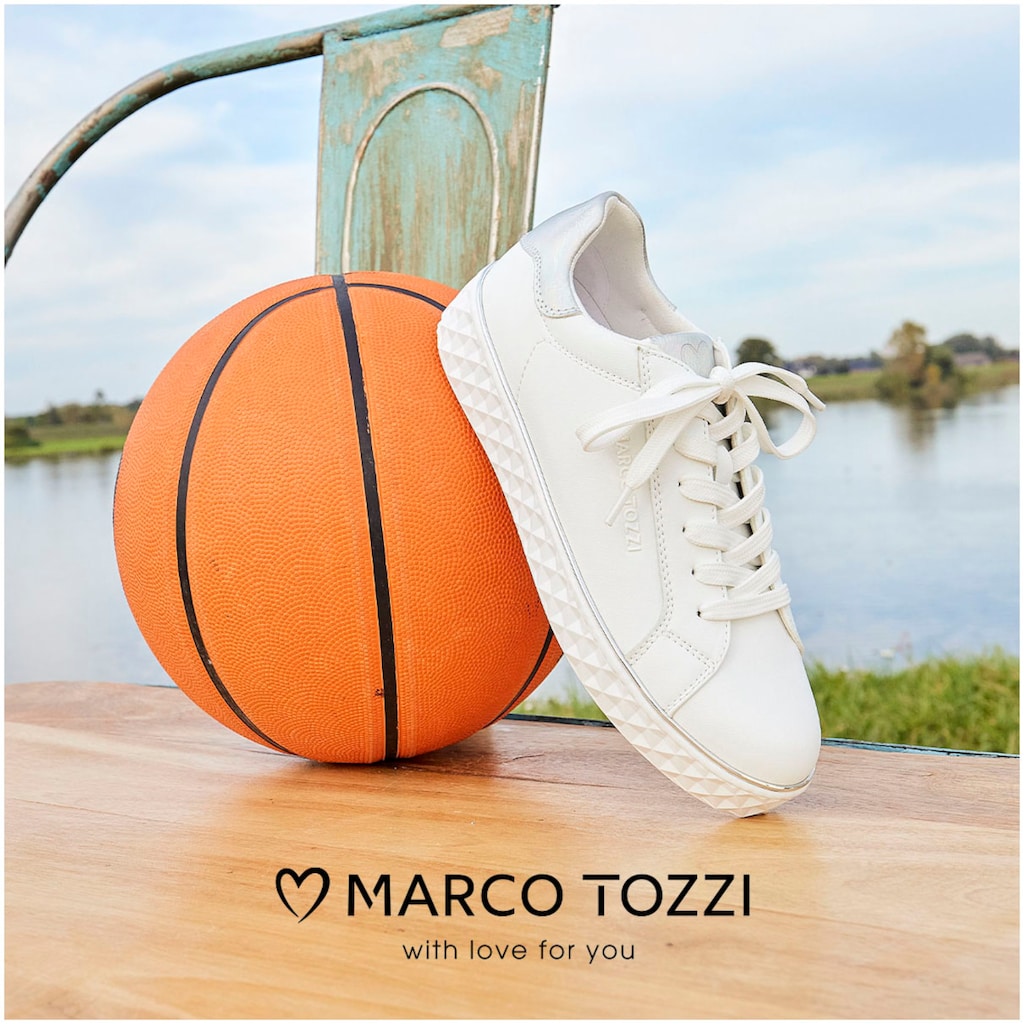 MARCO TOZZI Plateausneaker, mit tollen Metallic-Details, Freizeitschuh, Halbschuh, Schnürschuh