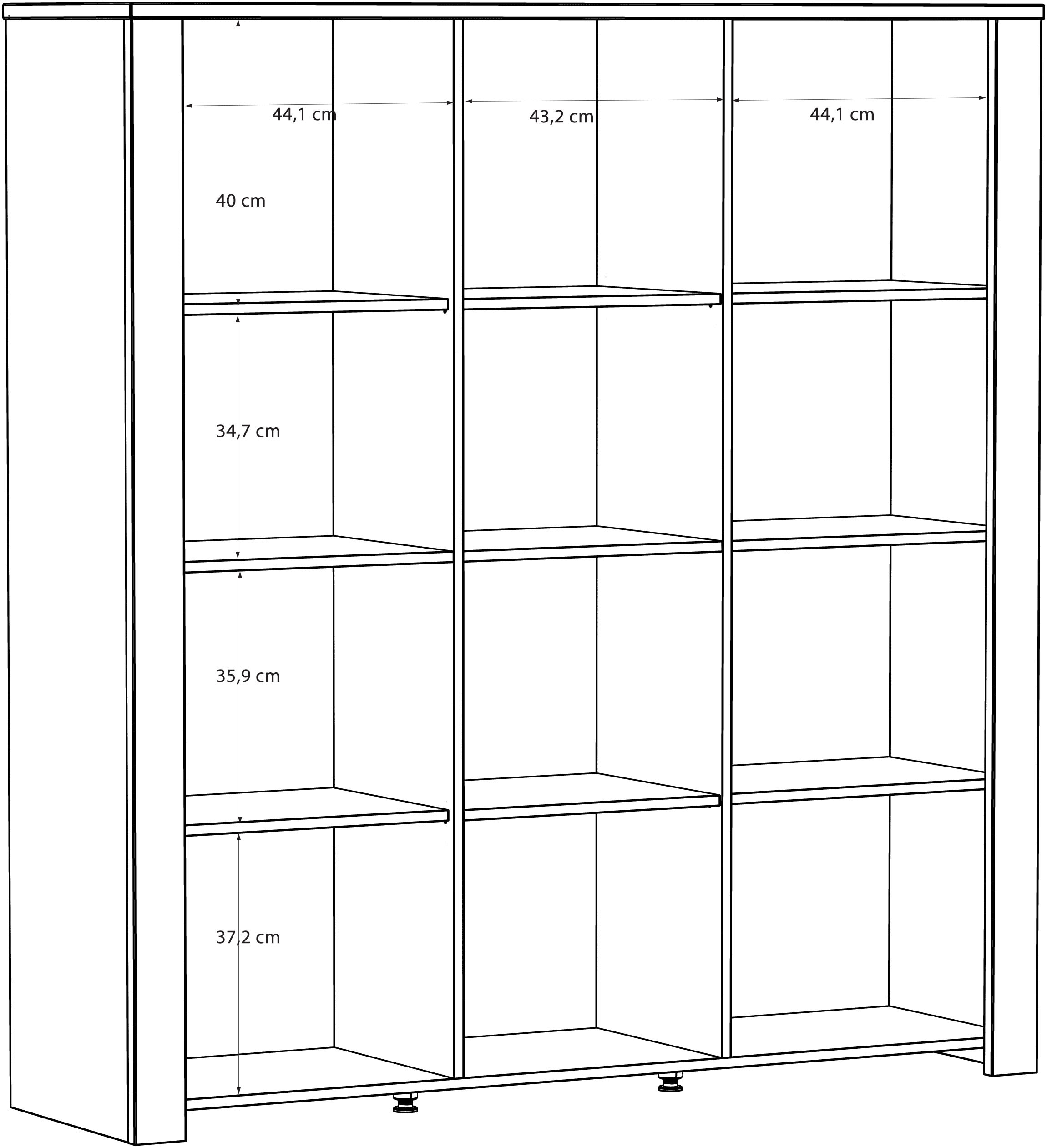 FORTE Highboard »Bohol, großes Highboard 2, Glastüren, viel Stauraum« B/H/T 151,1/160,6/42 cm Beleuchtung optional bestellbar