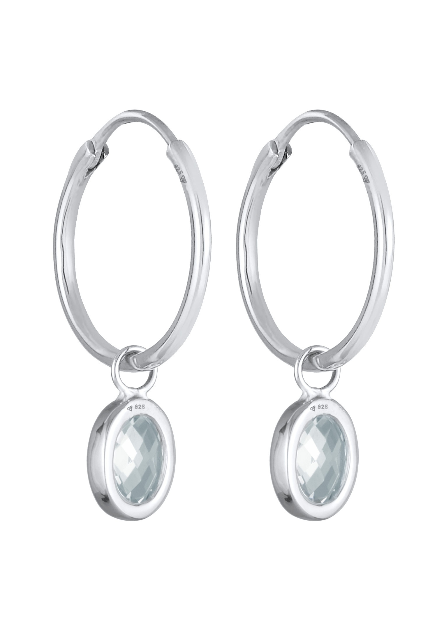 Nenalina Paar Creolen »Ohrringe Creolen Zirkonia Anhänger Oval 925 Silber«
