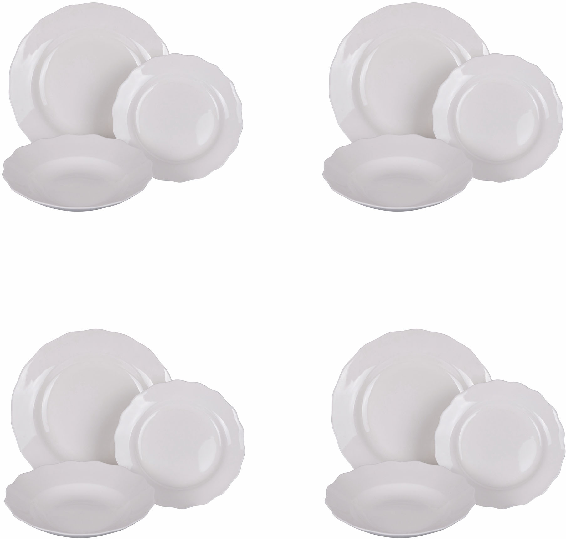 Teller-Set »Versailles«, (Set, 12 tlg.), Geschirr-Set, Tafelservice, weiß